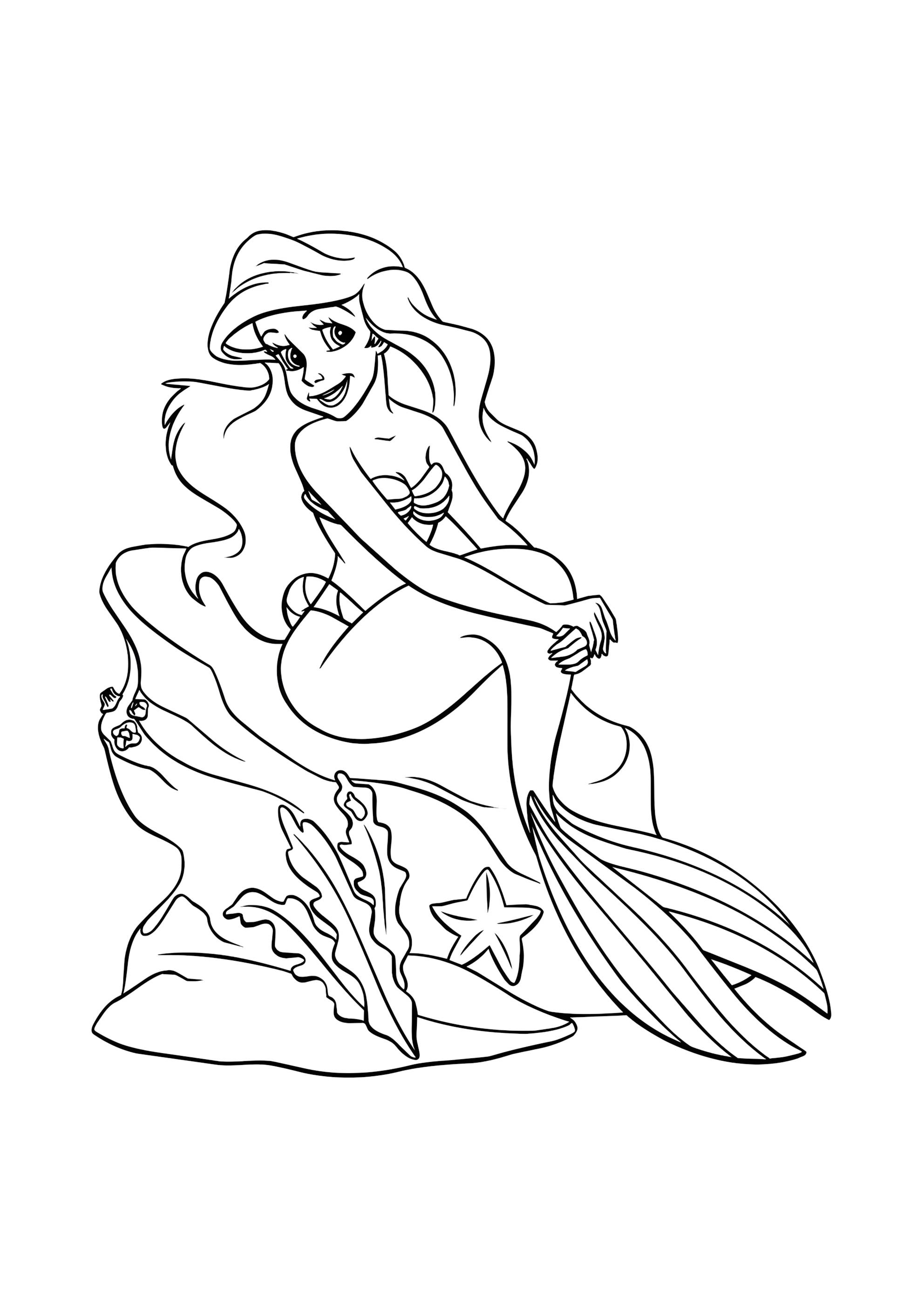 Раскраска Русалочка
