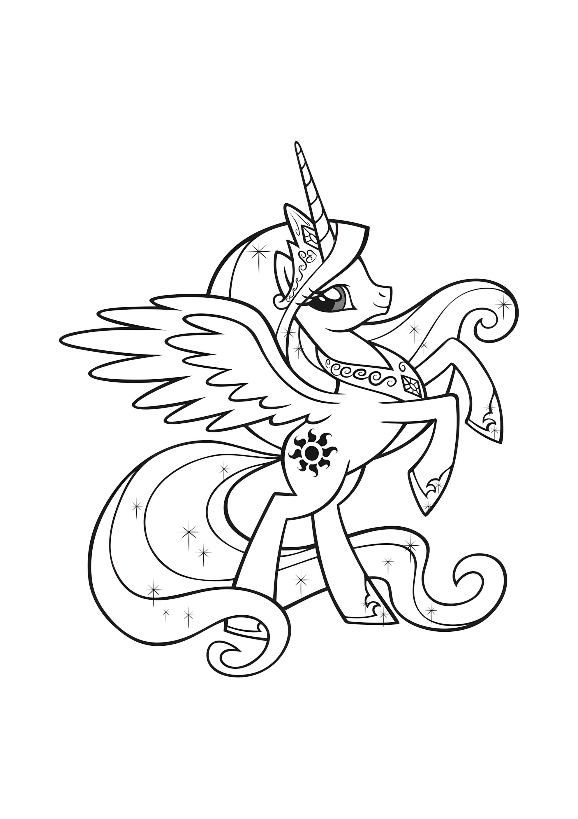 Раскраска Селестия пони