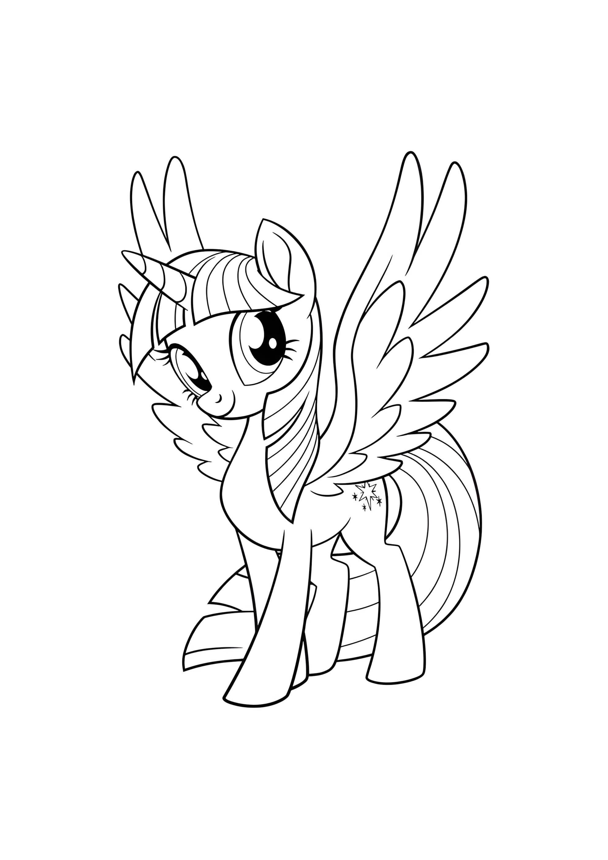 Раскраска Сумеречная Искорка красивая