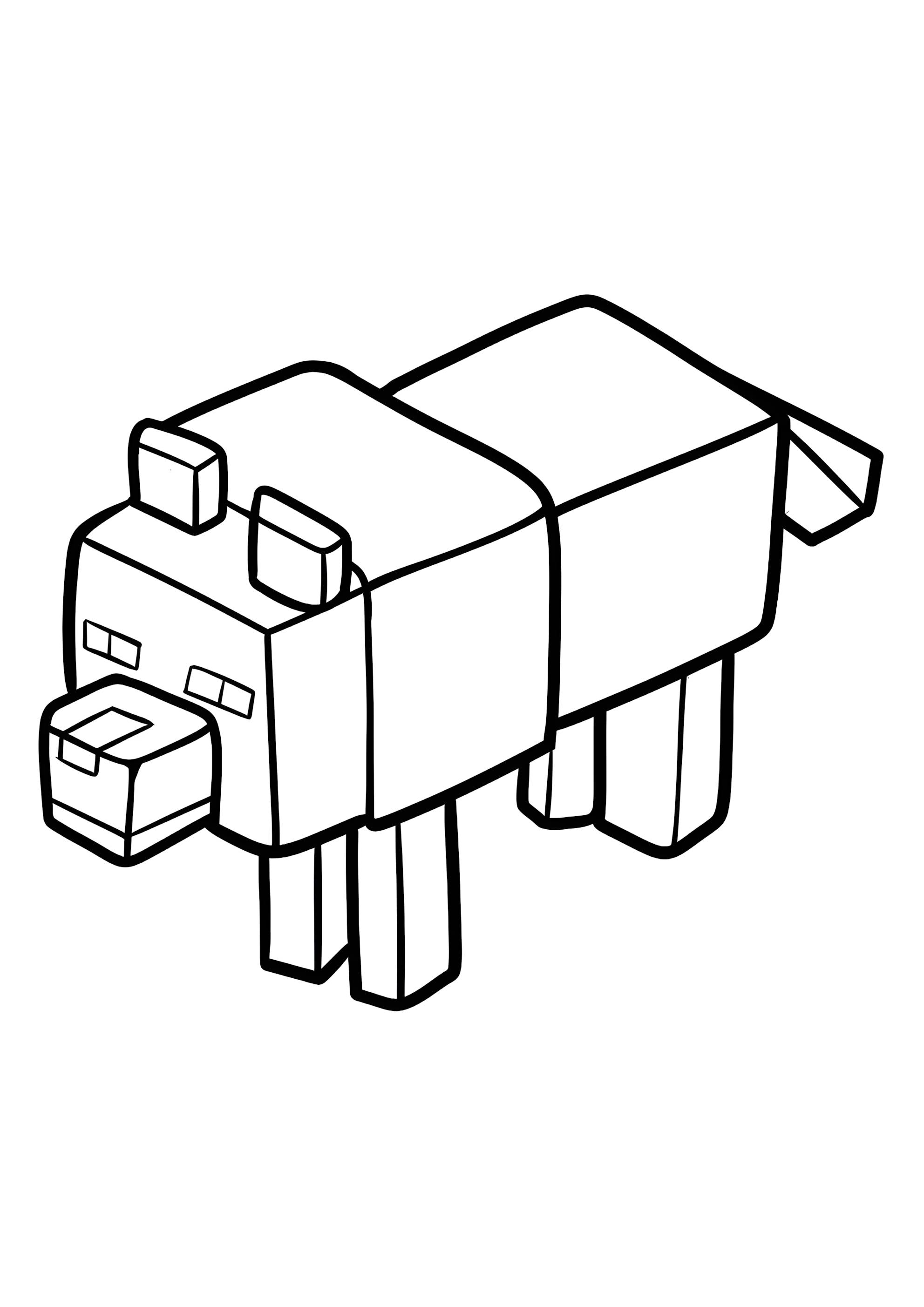 Раскраска Волк из Майнкрафт