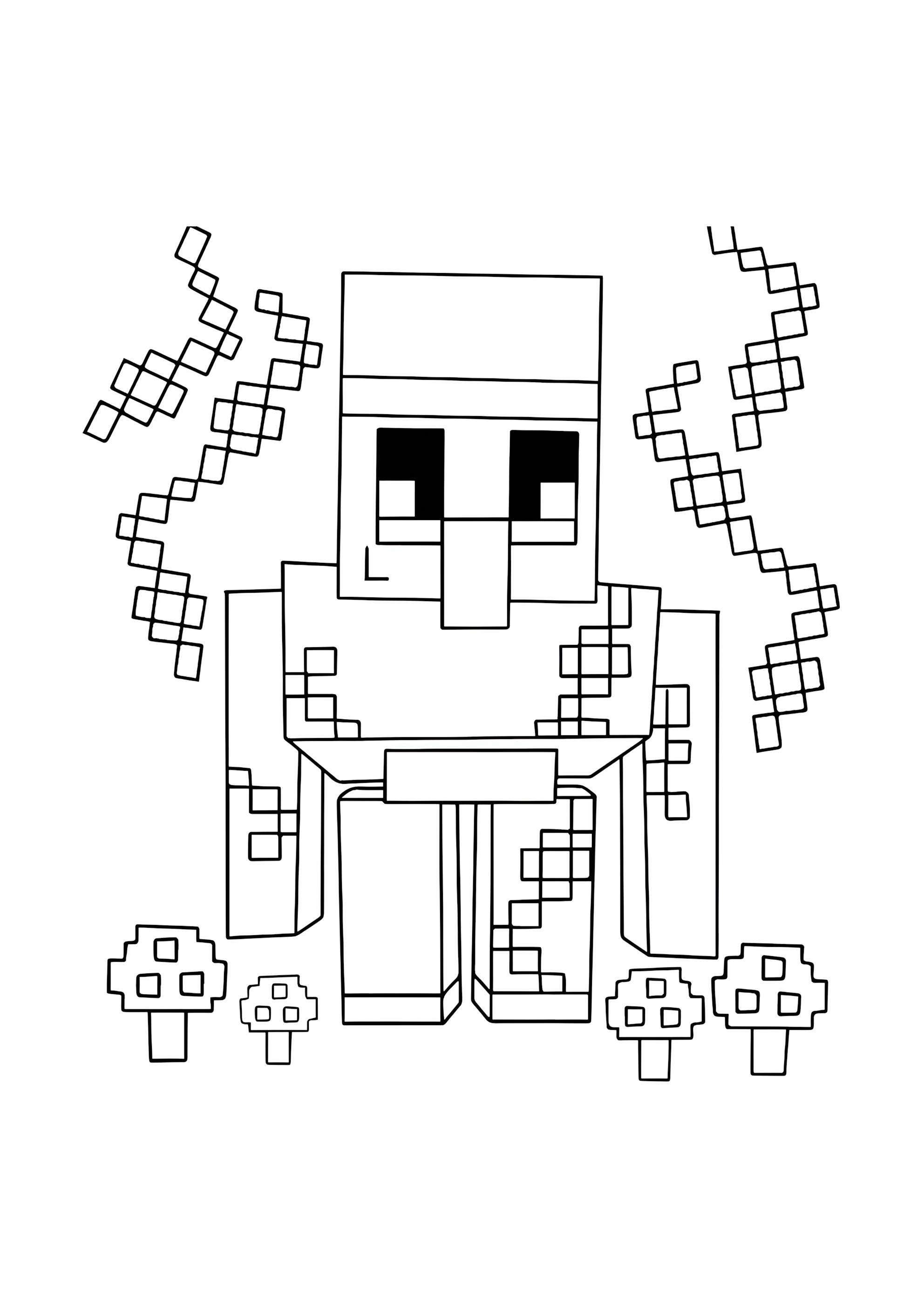 Раскраска Житель Майнкрафт