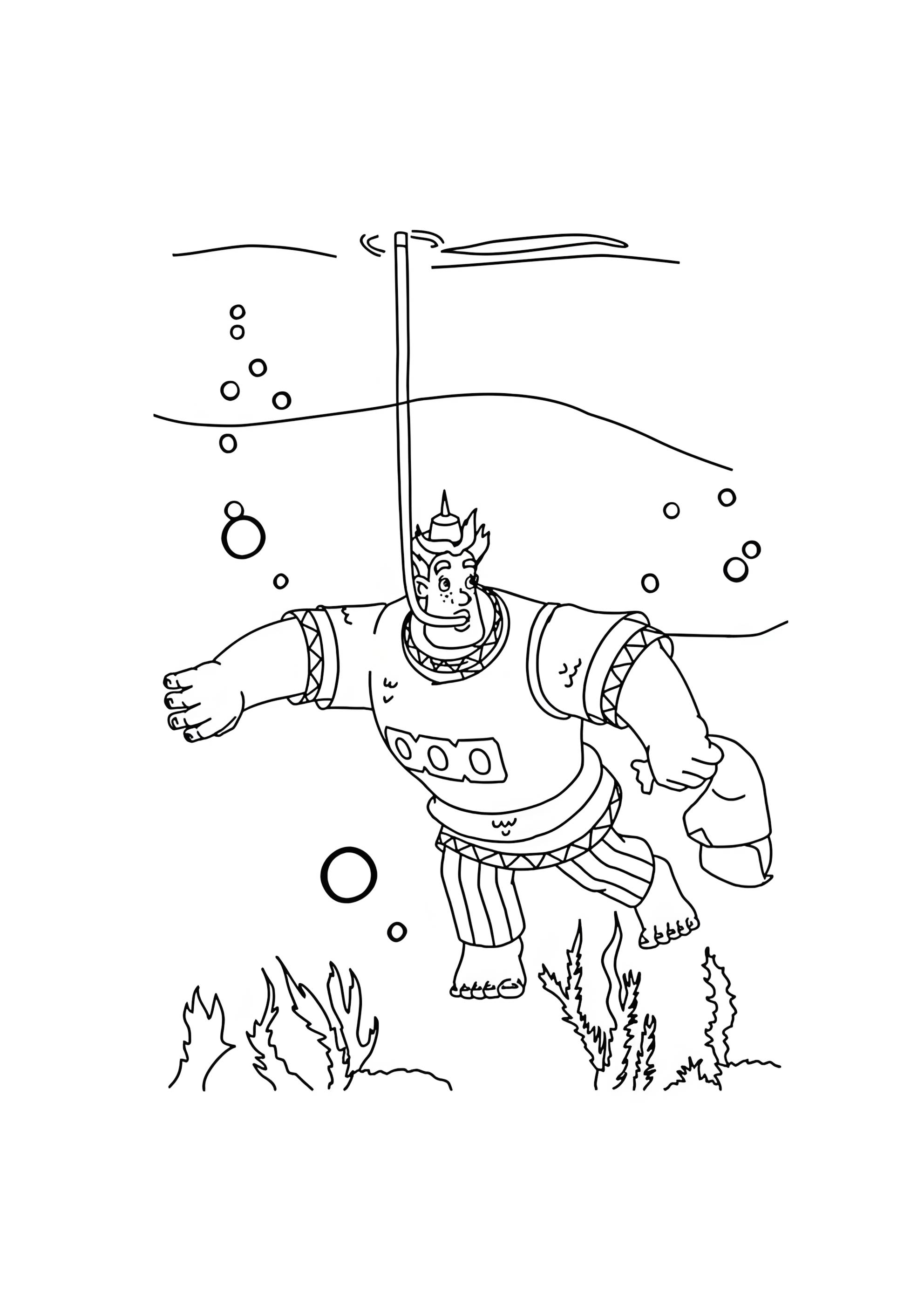 Раскраска Алеша Попович из Три Богатыря