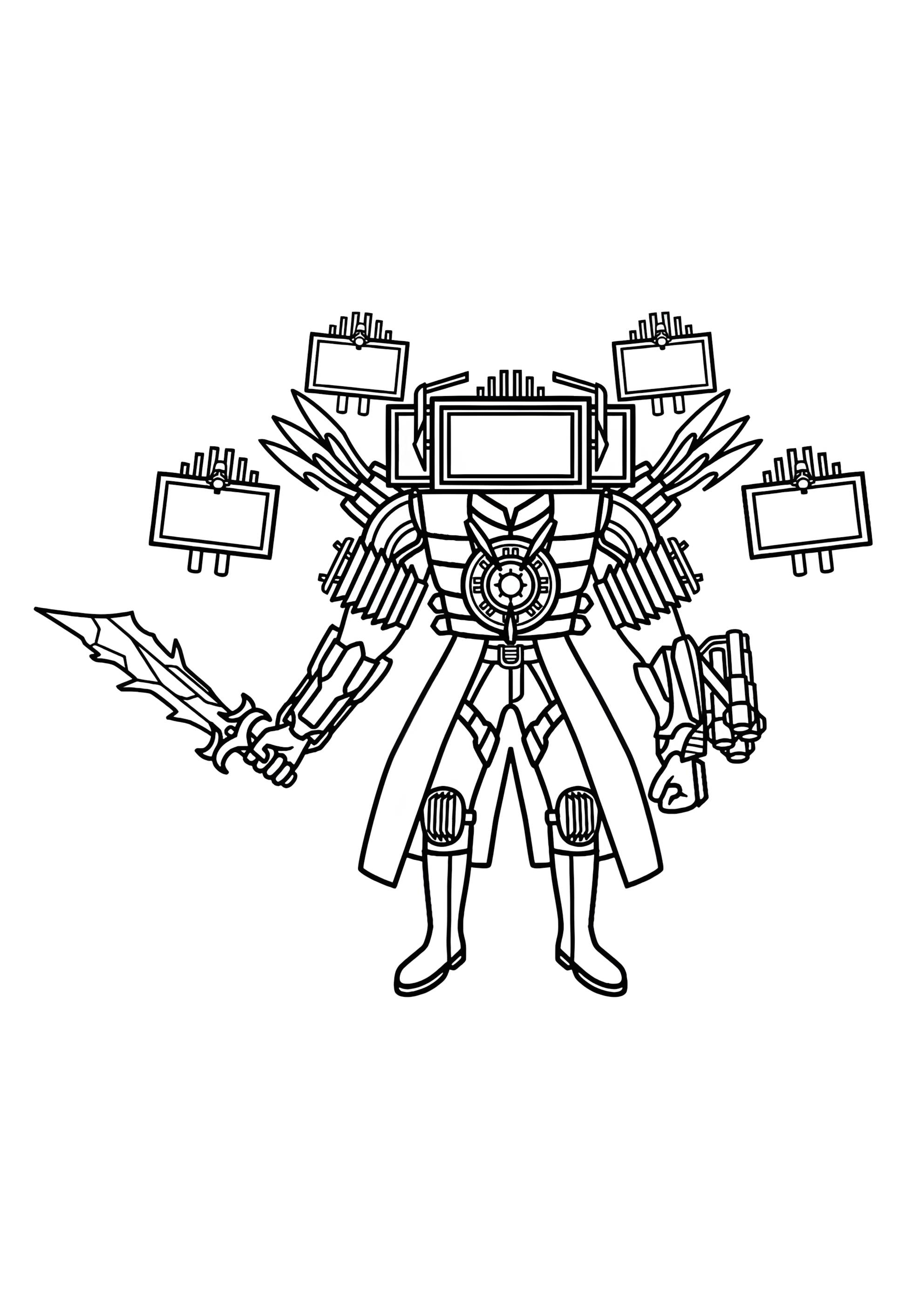 Раскраска Апгрейд Титан Тв-мен Скибиди Туалет