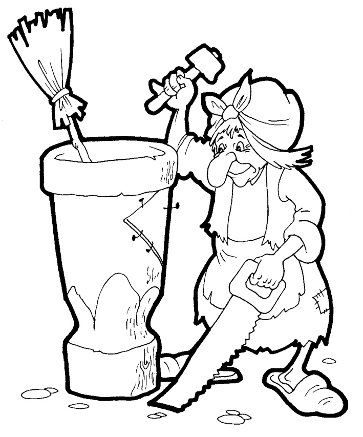 Раскраска Баба-яга 28