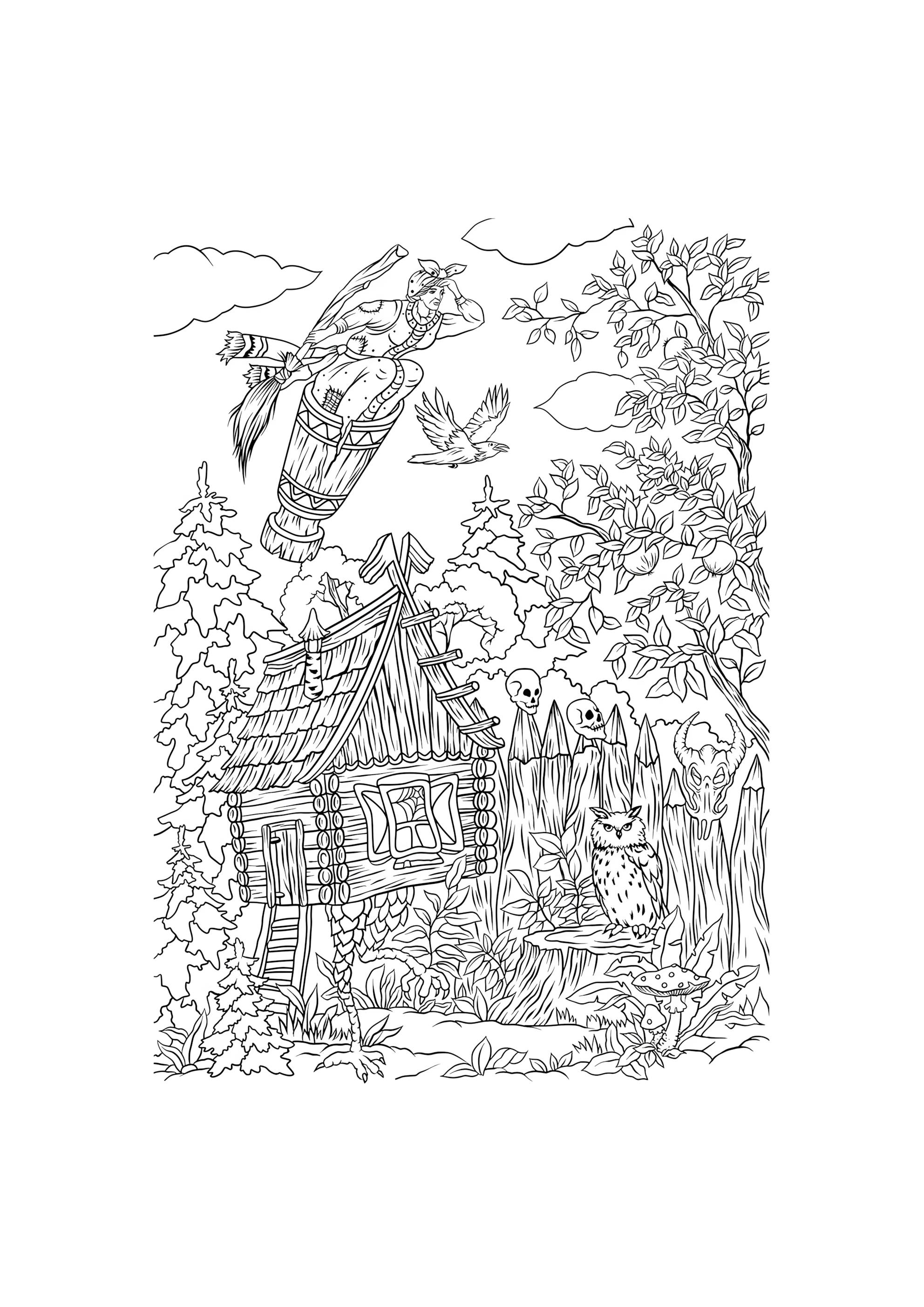 Раскраска Баба-яга 33