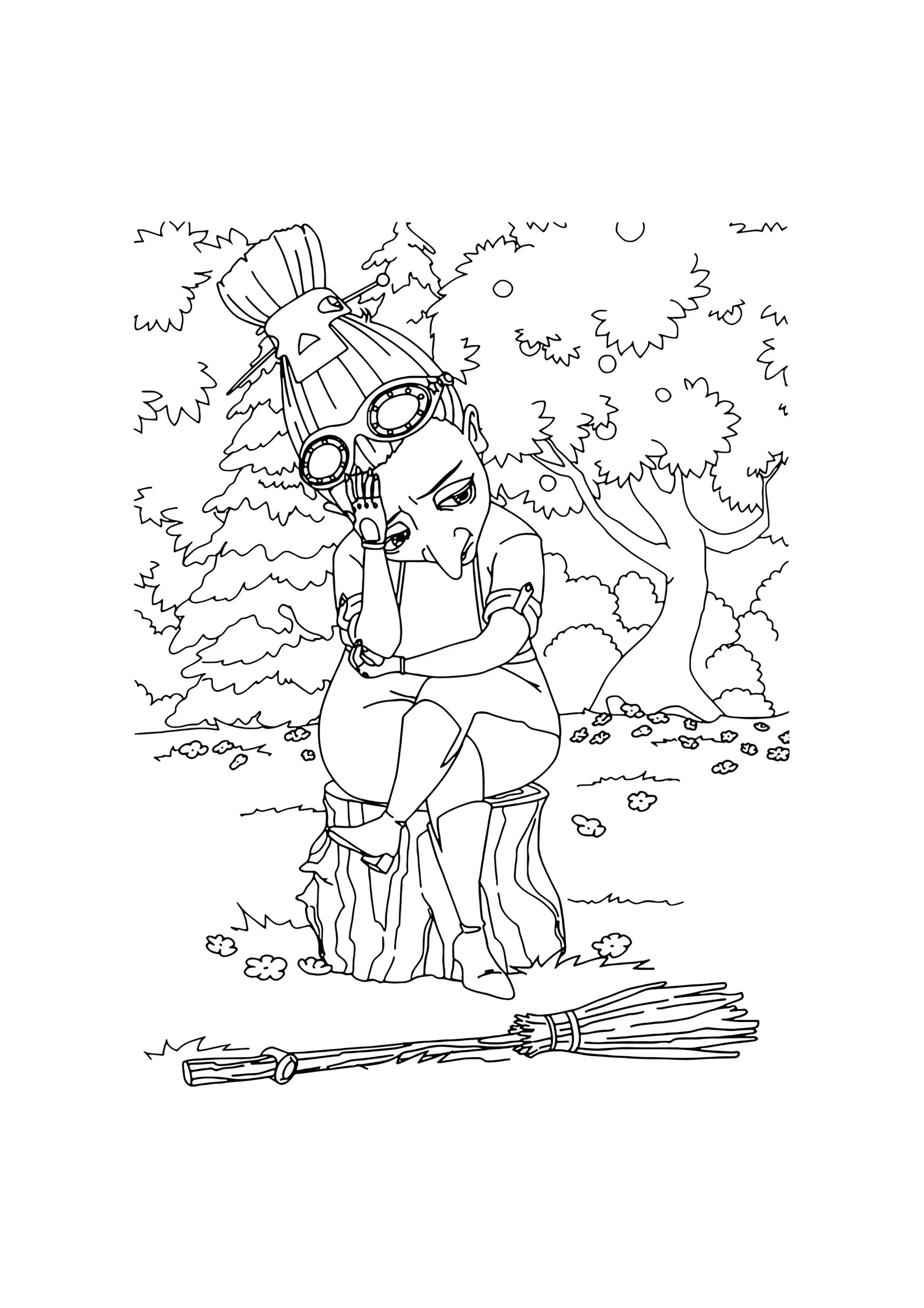 Раскраска Баба-яга 35