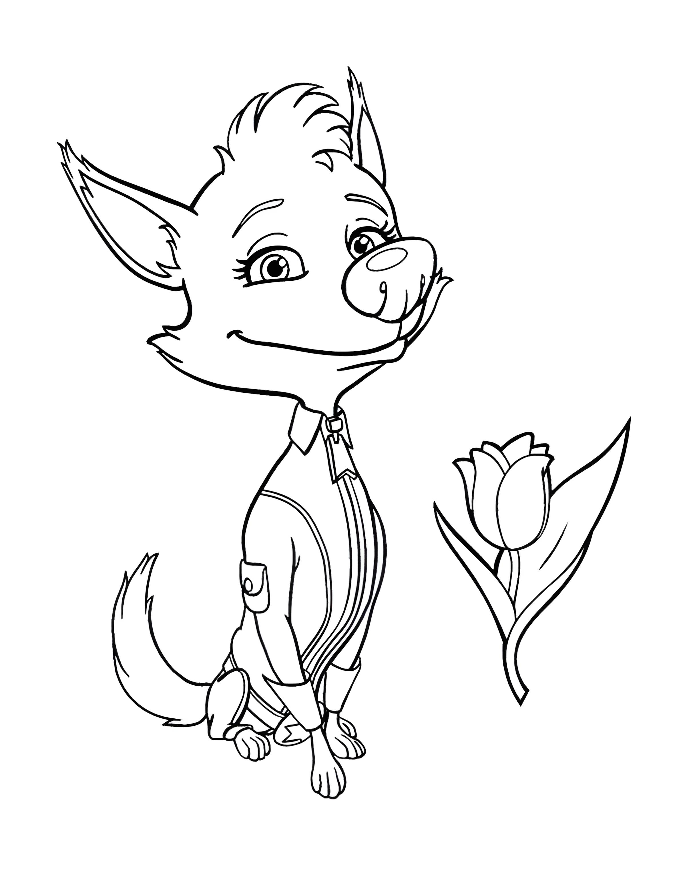 Раскраска Белка и Стрелка 43