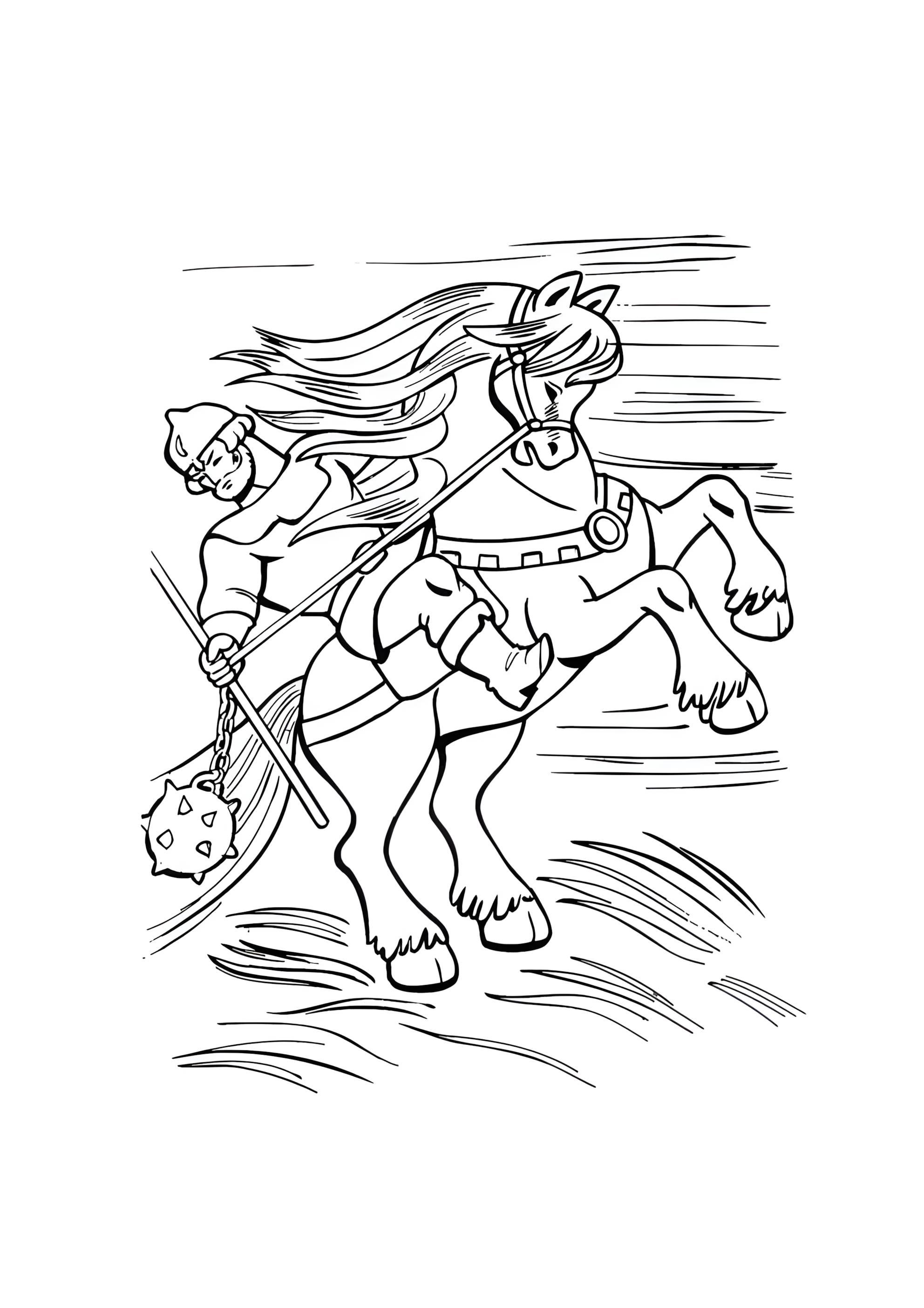 Раскраска Богатырь воин