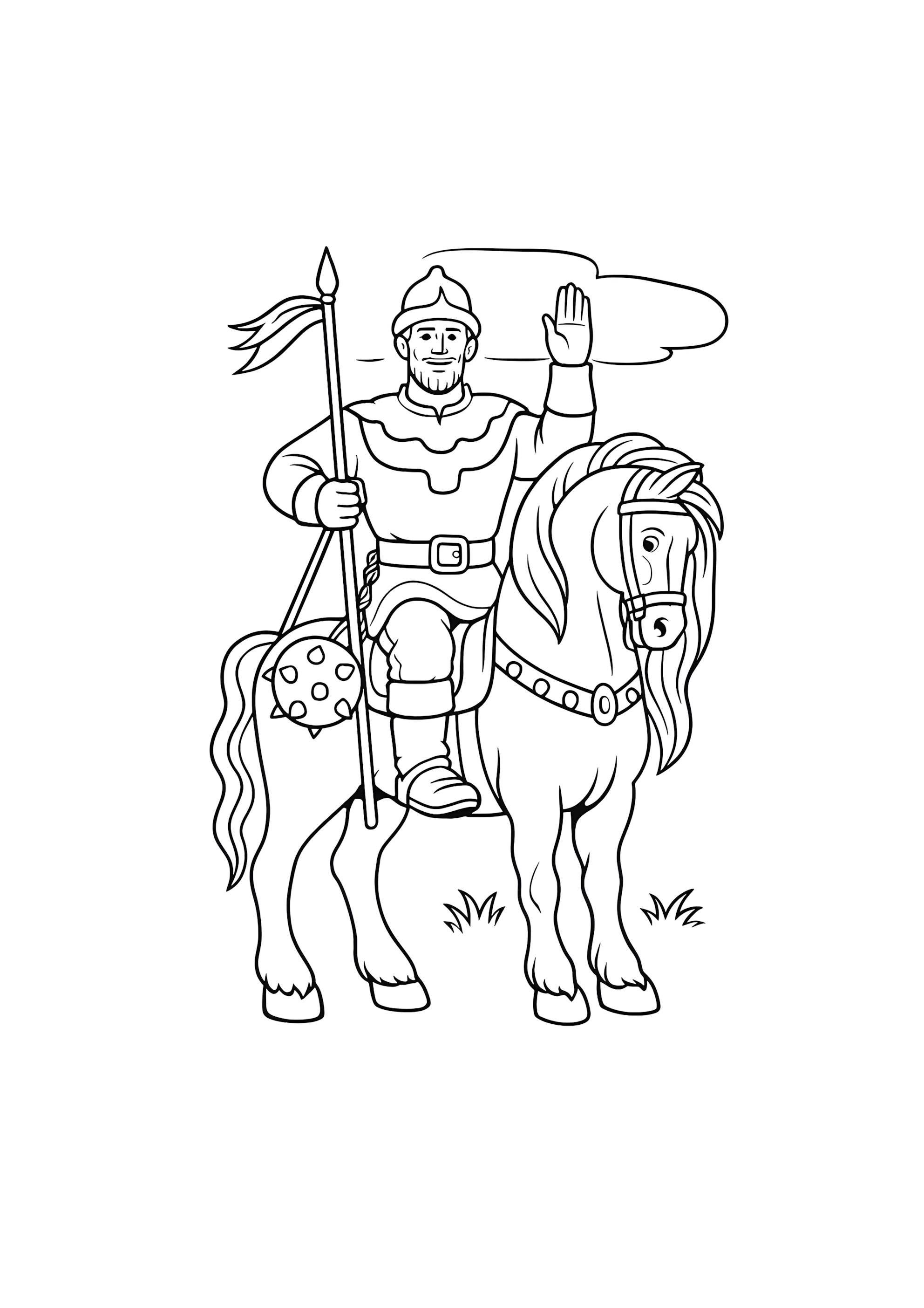Раскраска Богатырь