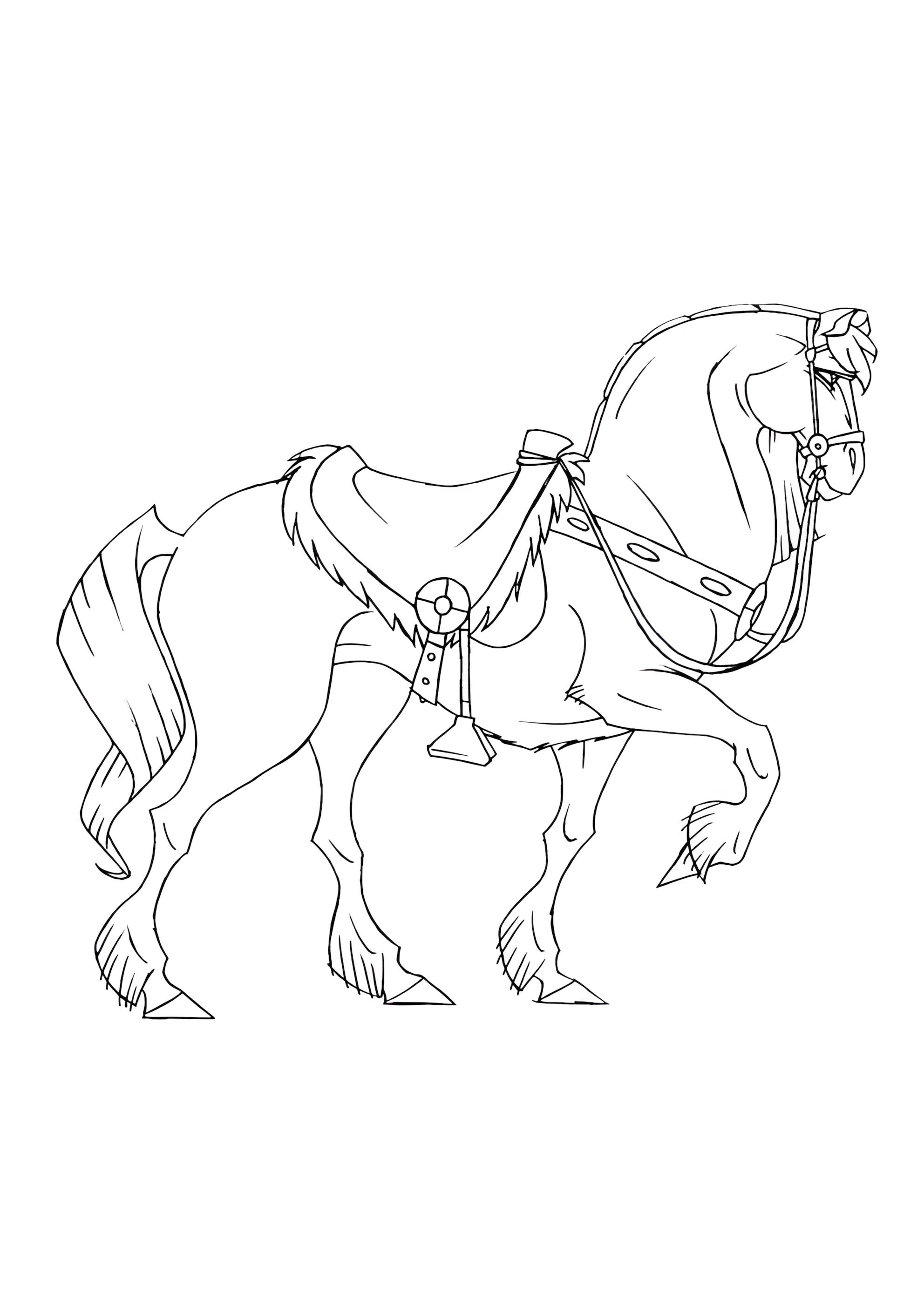 Раскраска Богатырский конь