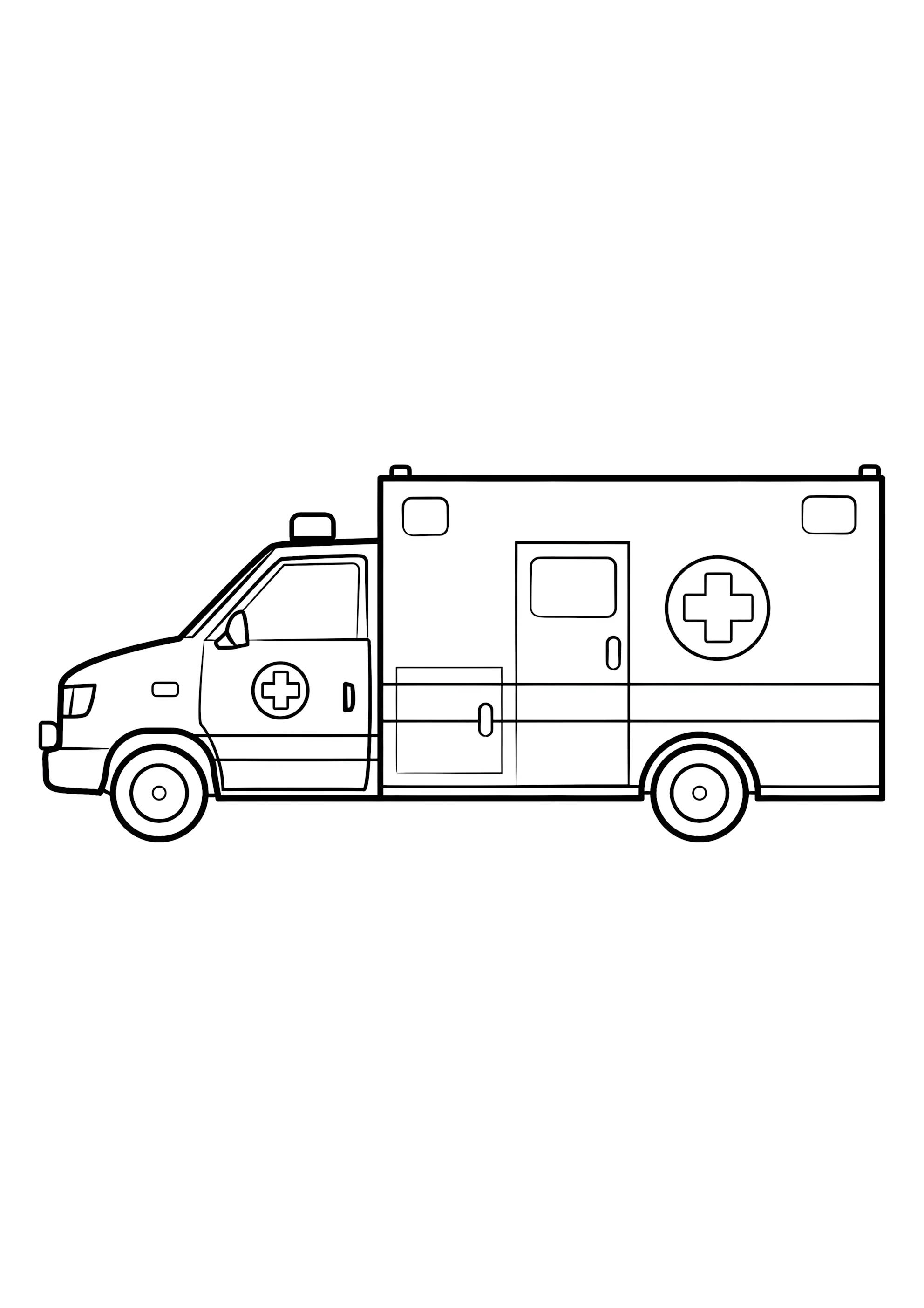 Раскраска Большая машина скорой помощи