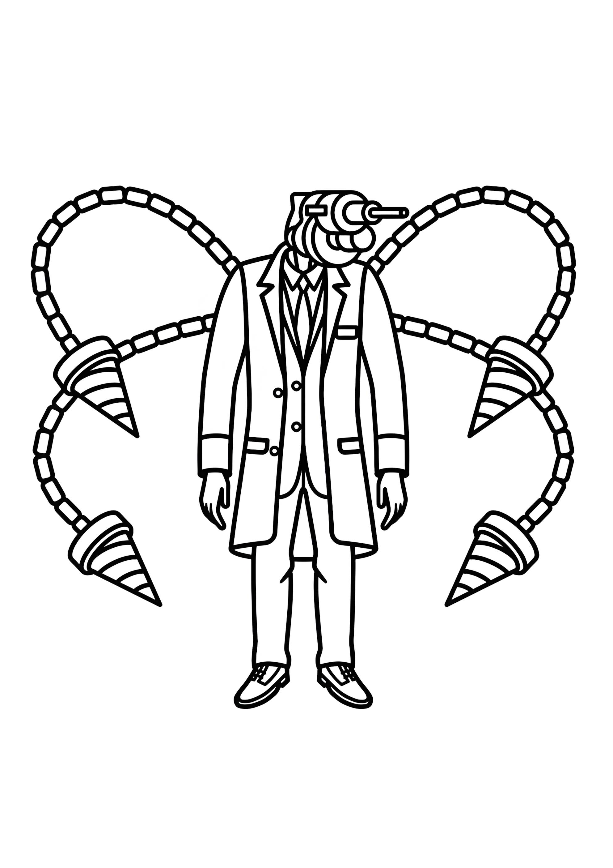 Раскраска Большой дрель мэн Скибиди