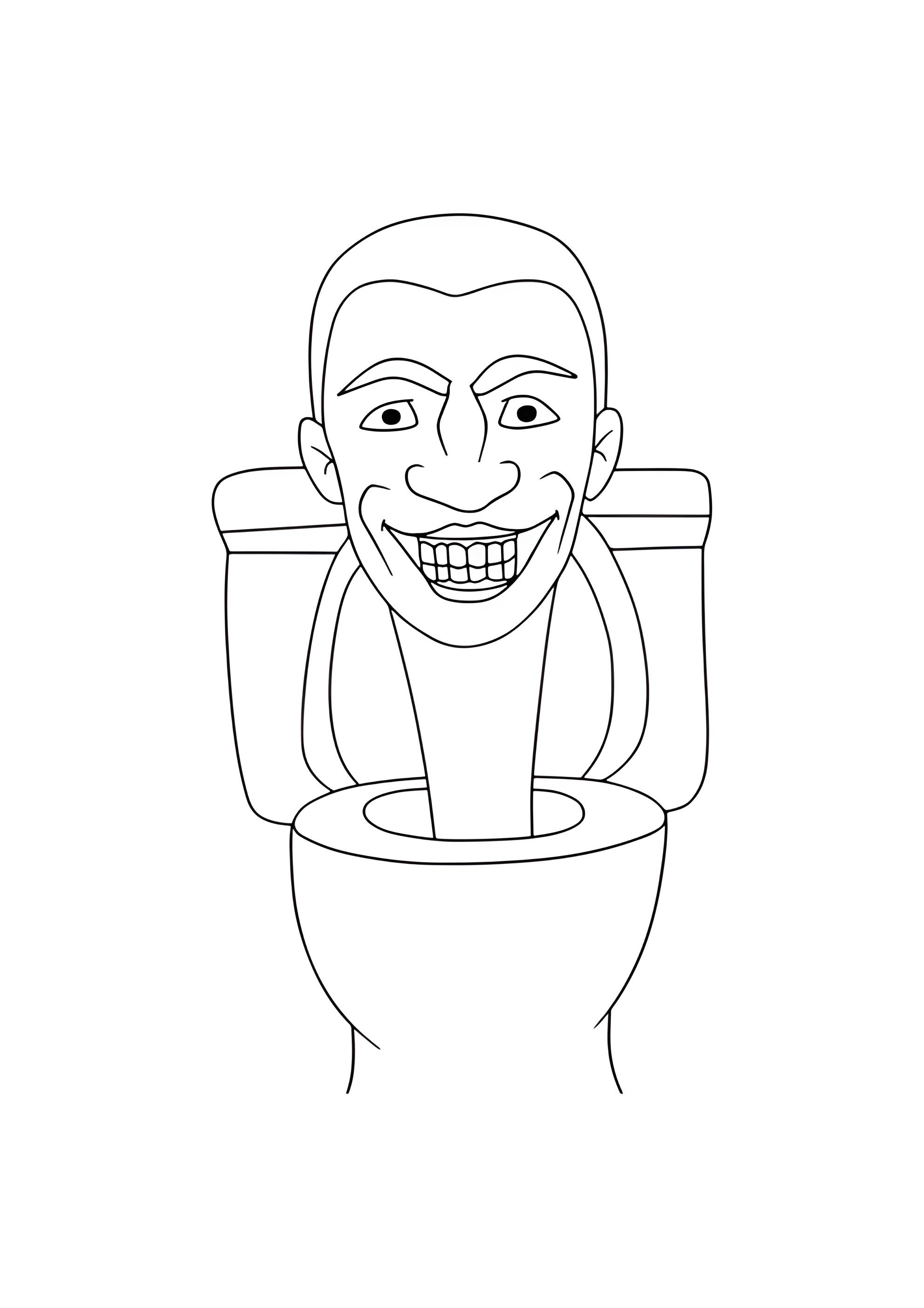 Раскраска Большой Скибиди Туалет