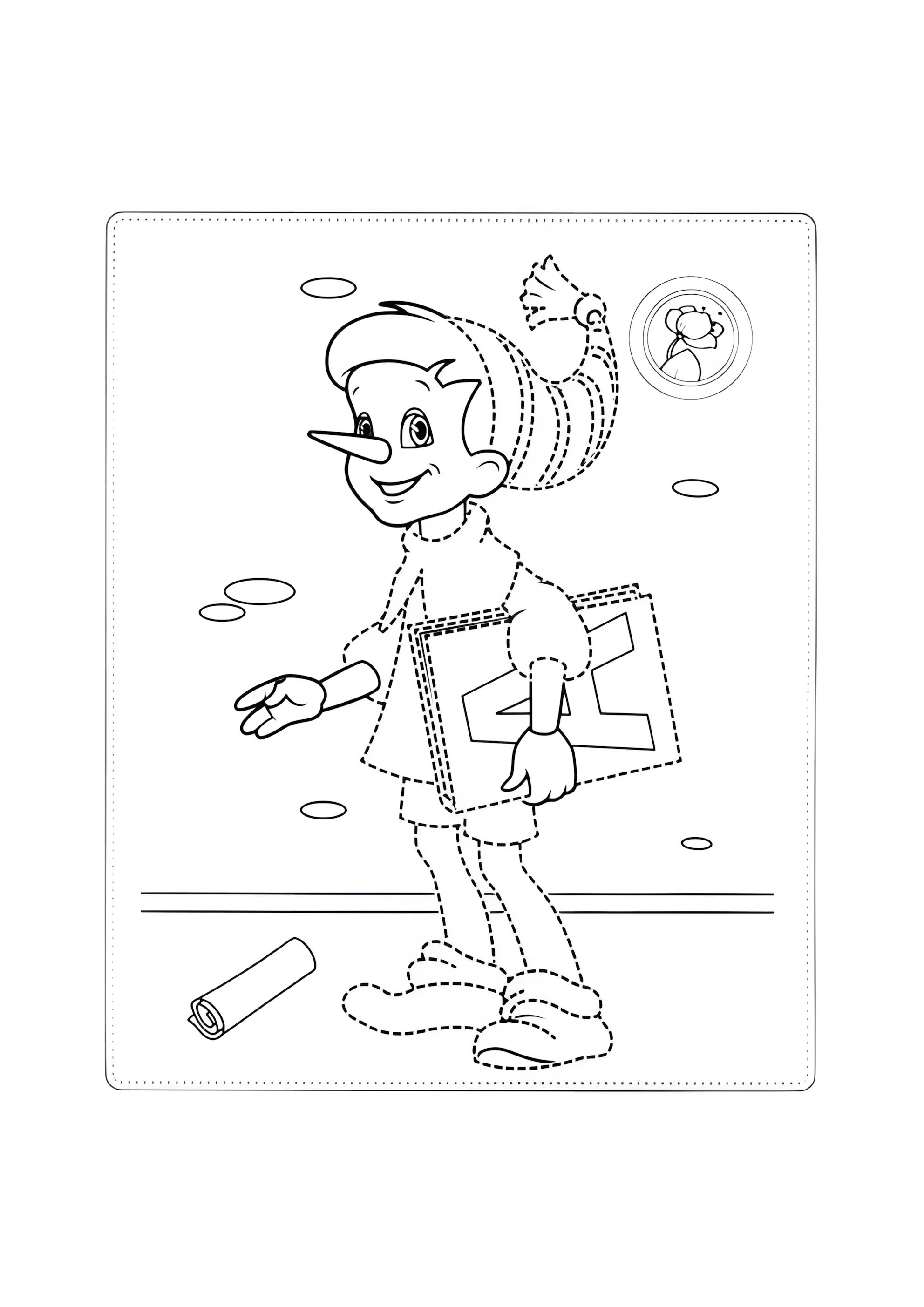 Раскраска Буратино не любит учиться