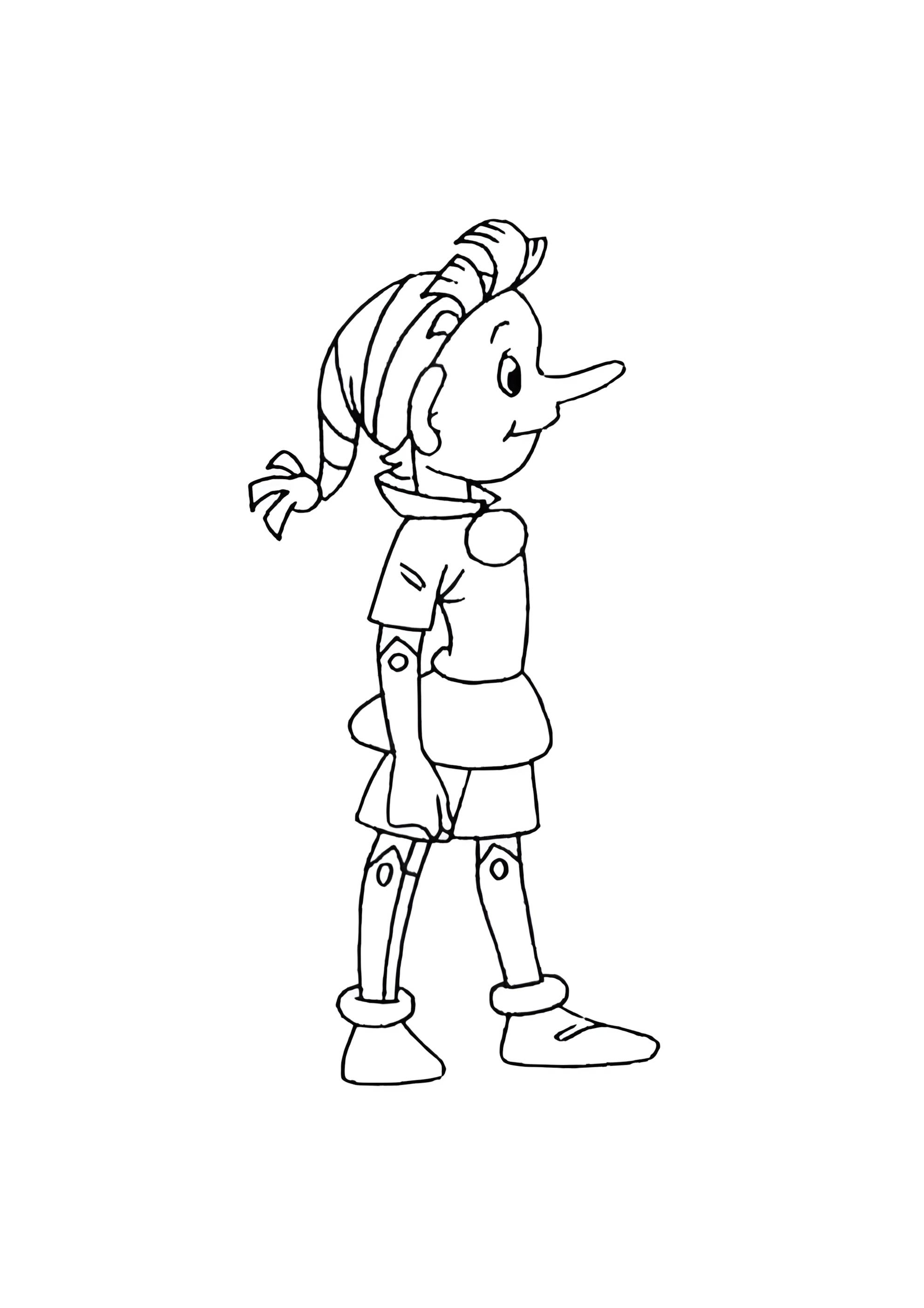 Раскраска Буратино смотрит