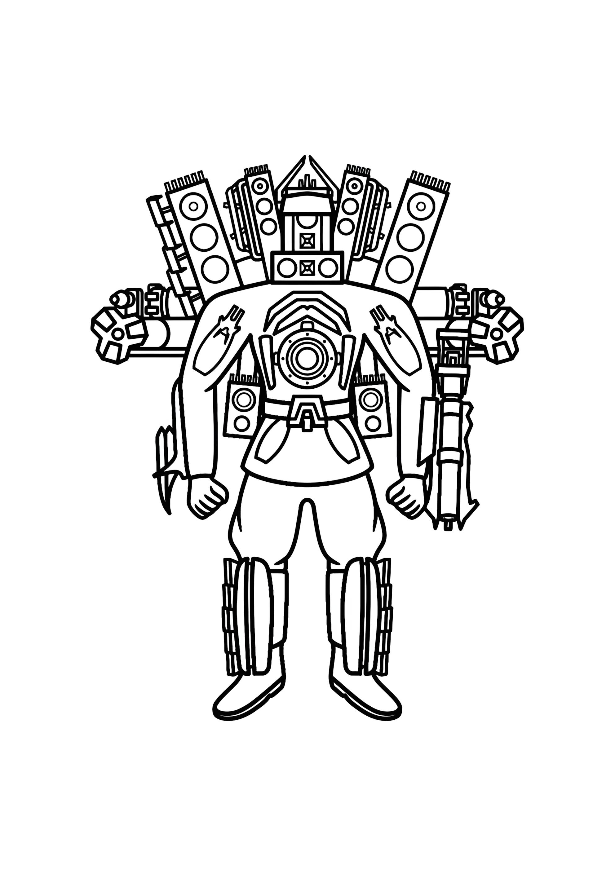 Раскраска Darkzone titan speakerman Скибиди Туалет