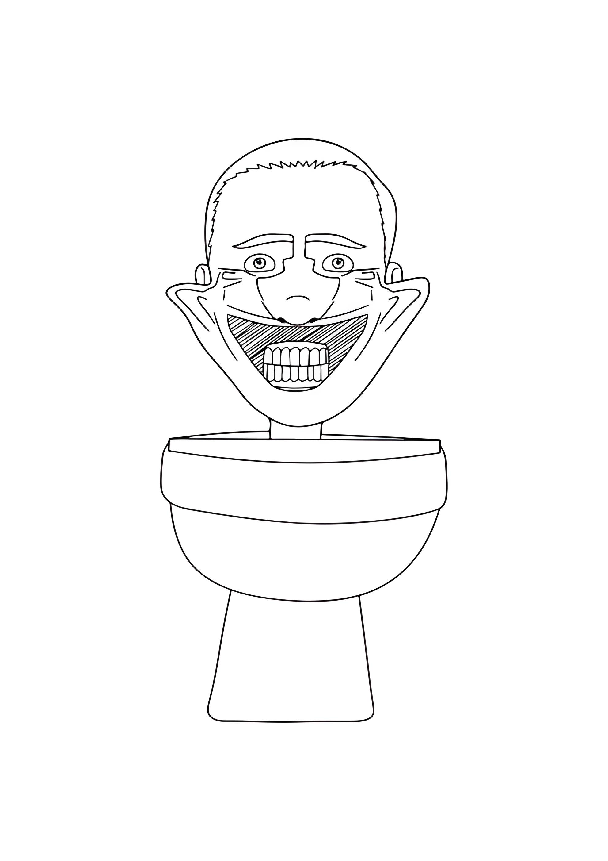 Раскраска Дедушка Скибиди Туалет