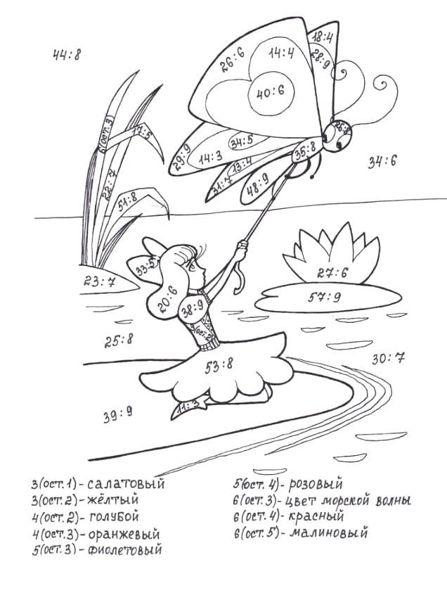 Раскраска Дюймовочка с бабочкой