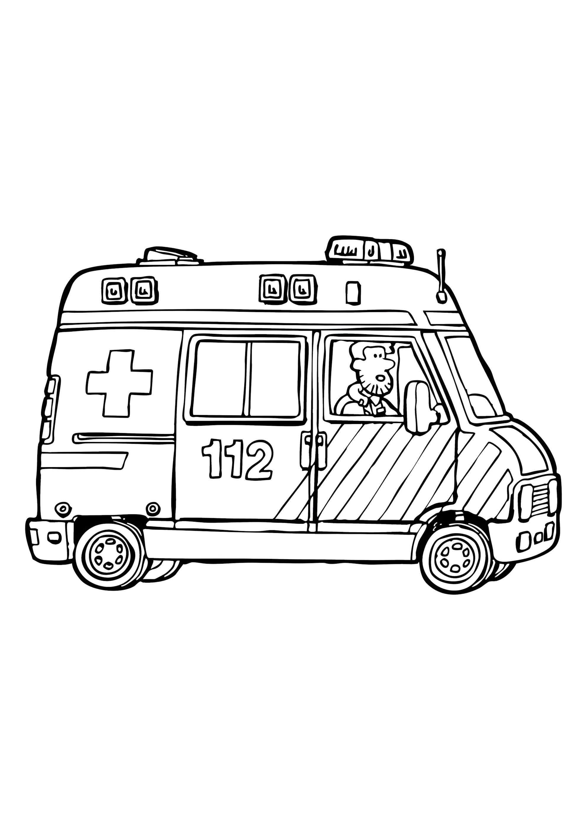 Раскраска Экстренная помощь 112