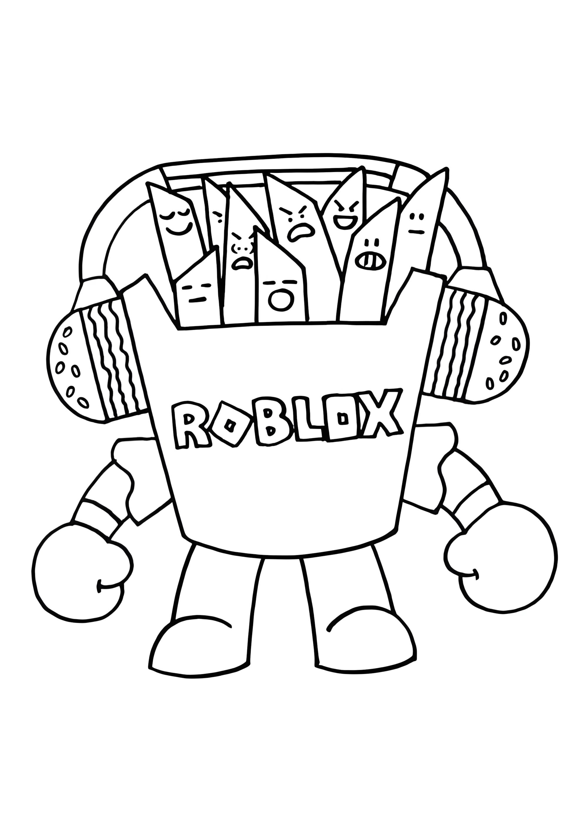 Раскраска Gang O Fries Роблока картофель фри