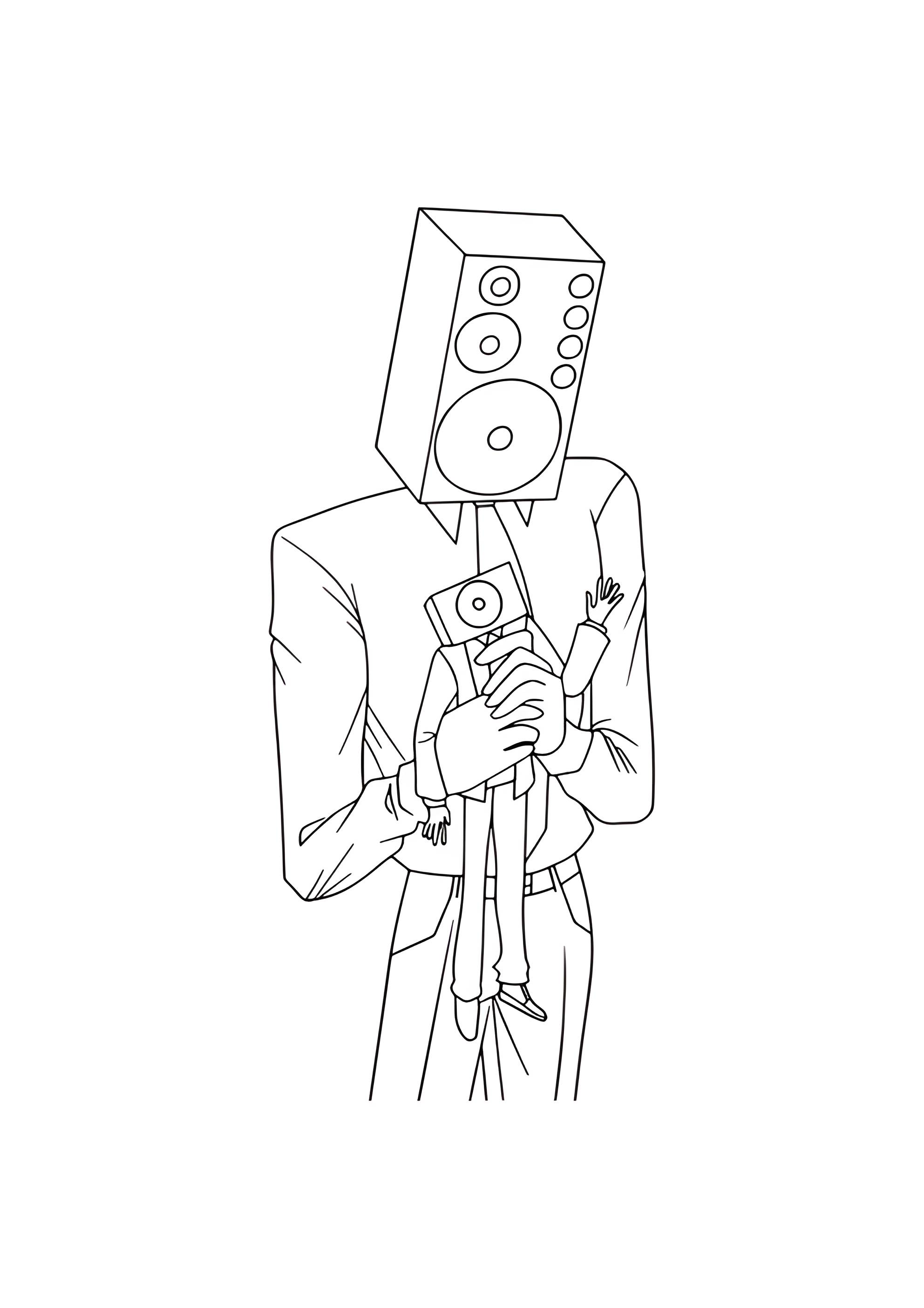 Раскраска Гигантский СпикерМен и СпикерМен