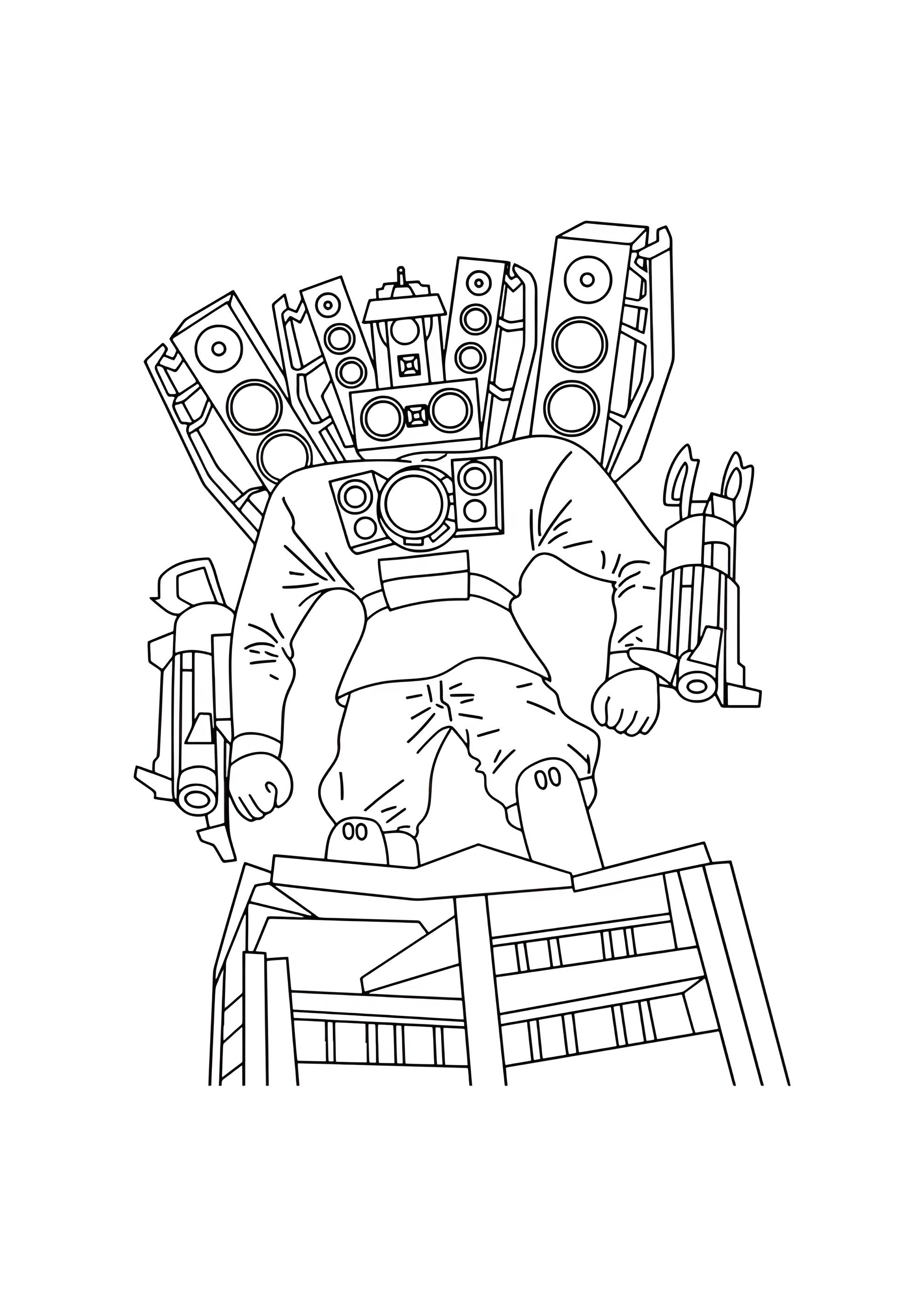 Раскраска Гигантский Титан СпикерМен