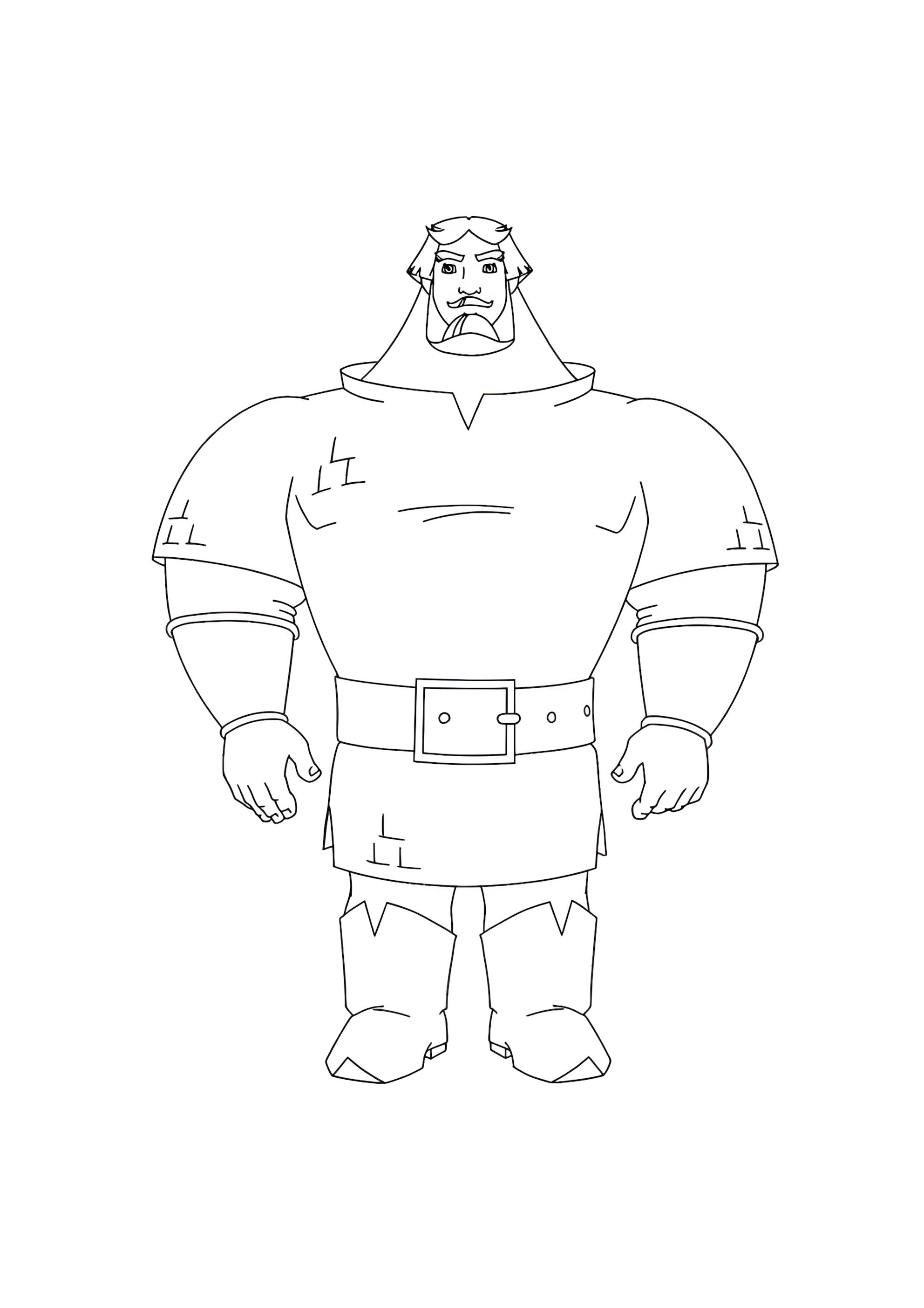 Раскраска Илья Муромец большой Богатырь