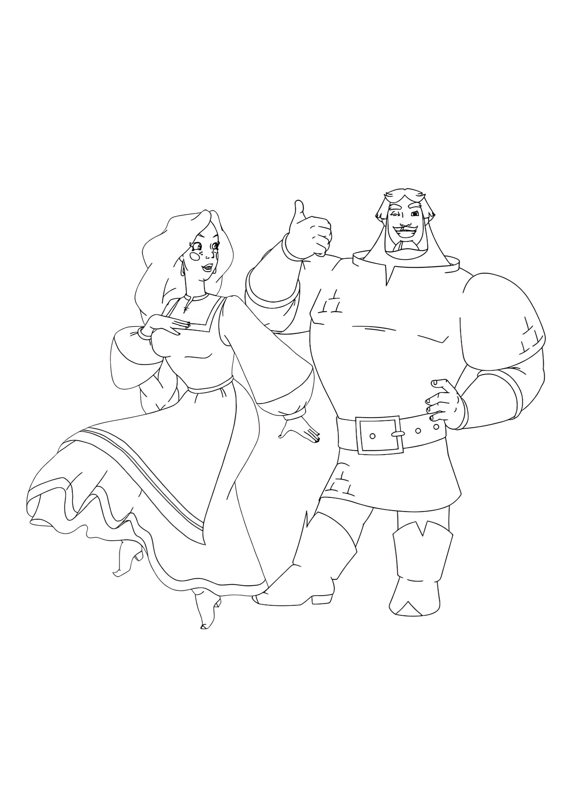 Раскраска Илья Муромец и Аленушка