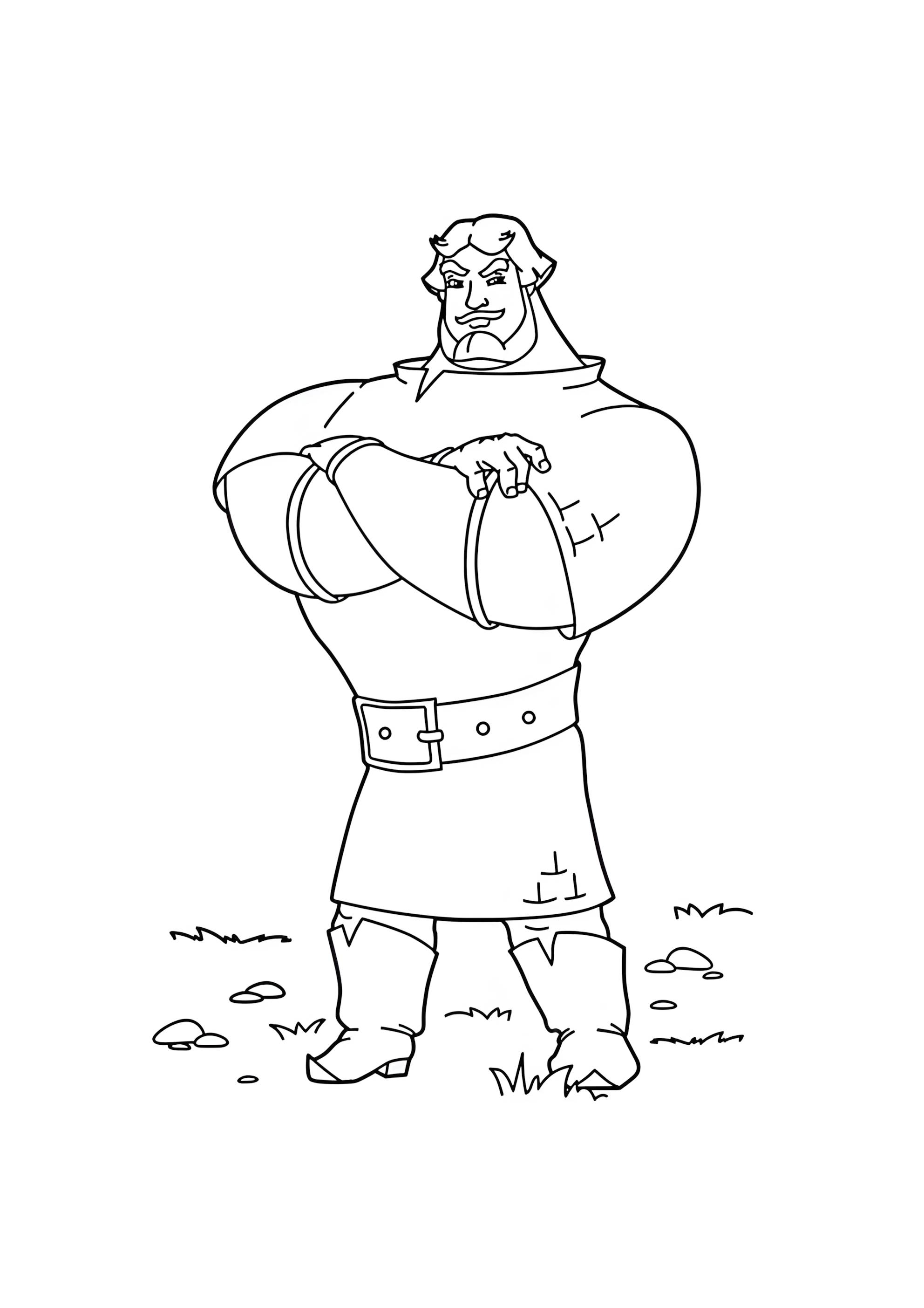 Раскраска Илья Муромец из Три Богатыря