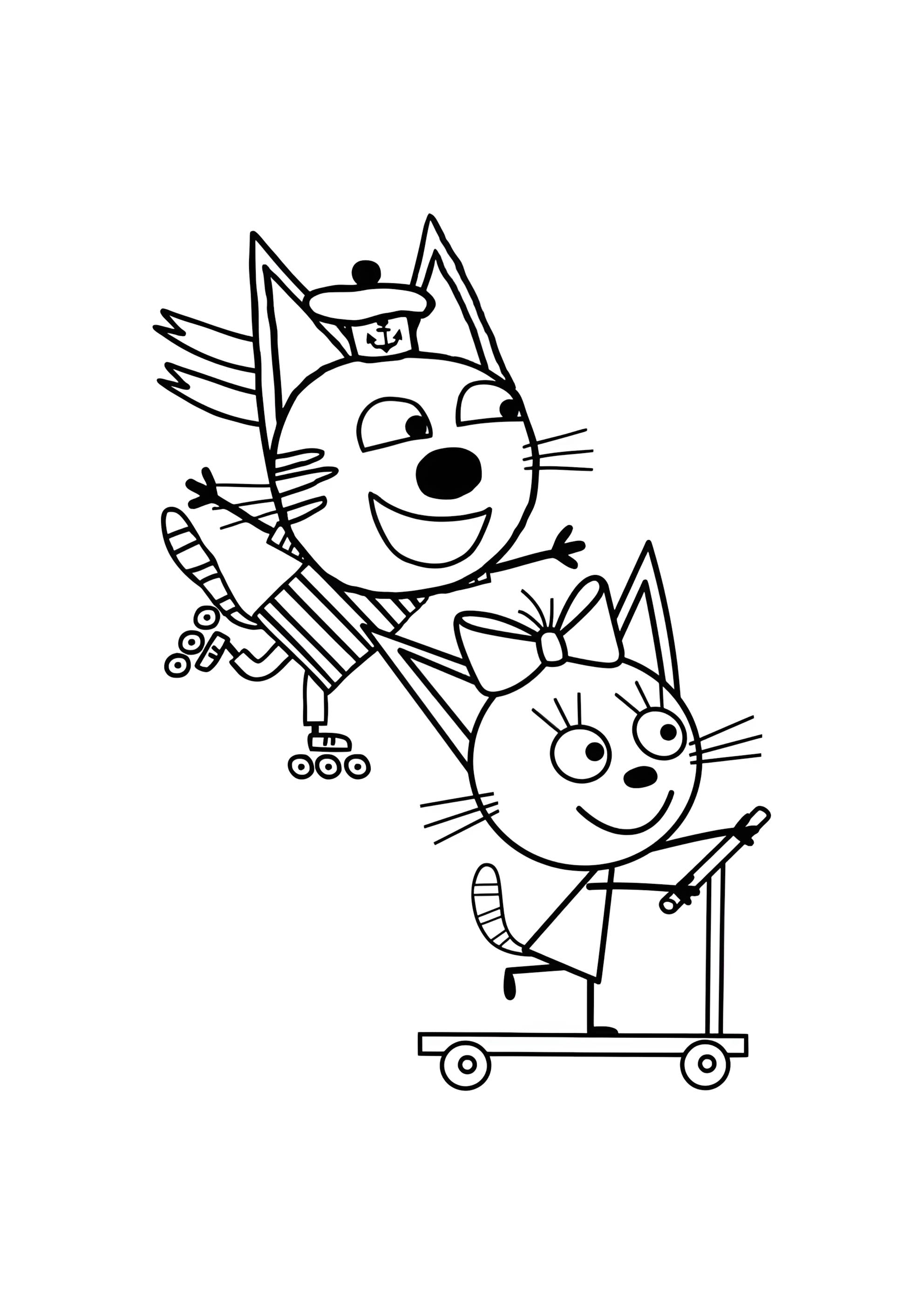 Раскраска Карамелька и Коржик