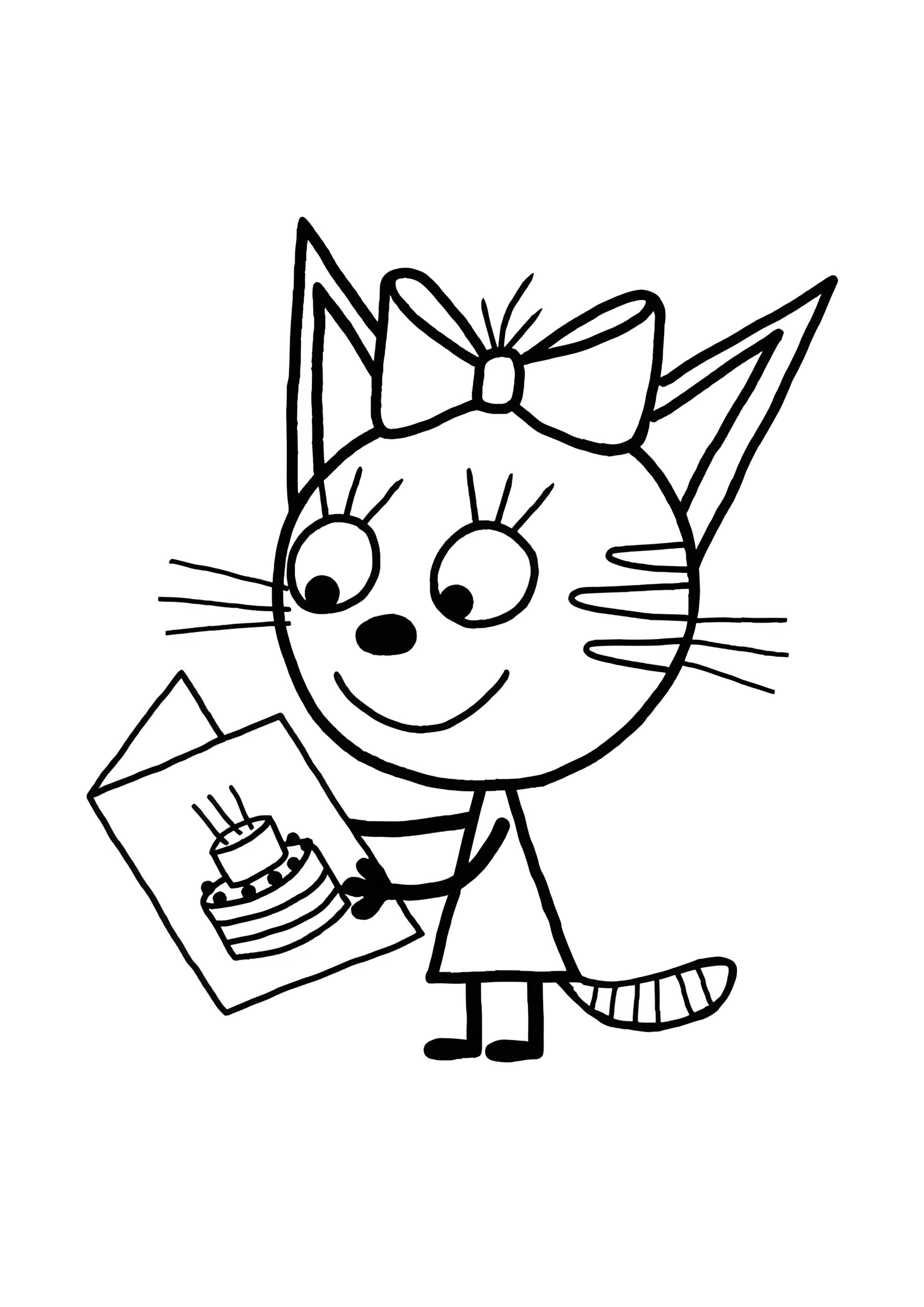 Раскраска Карамелька и открытка