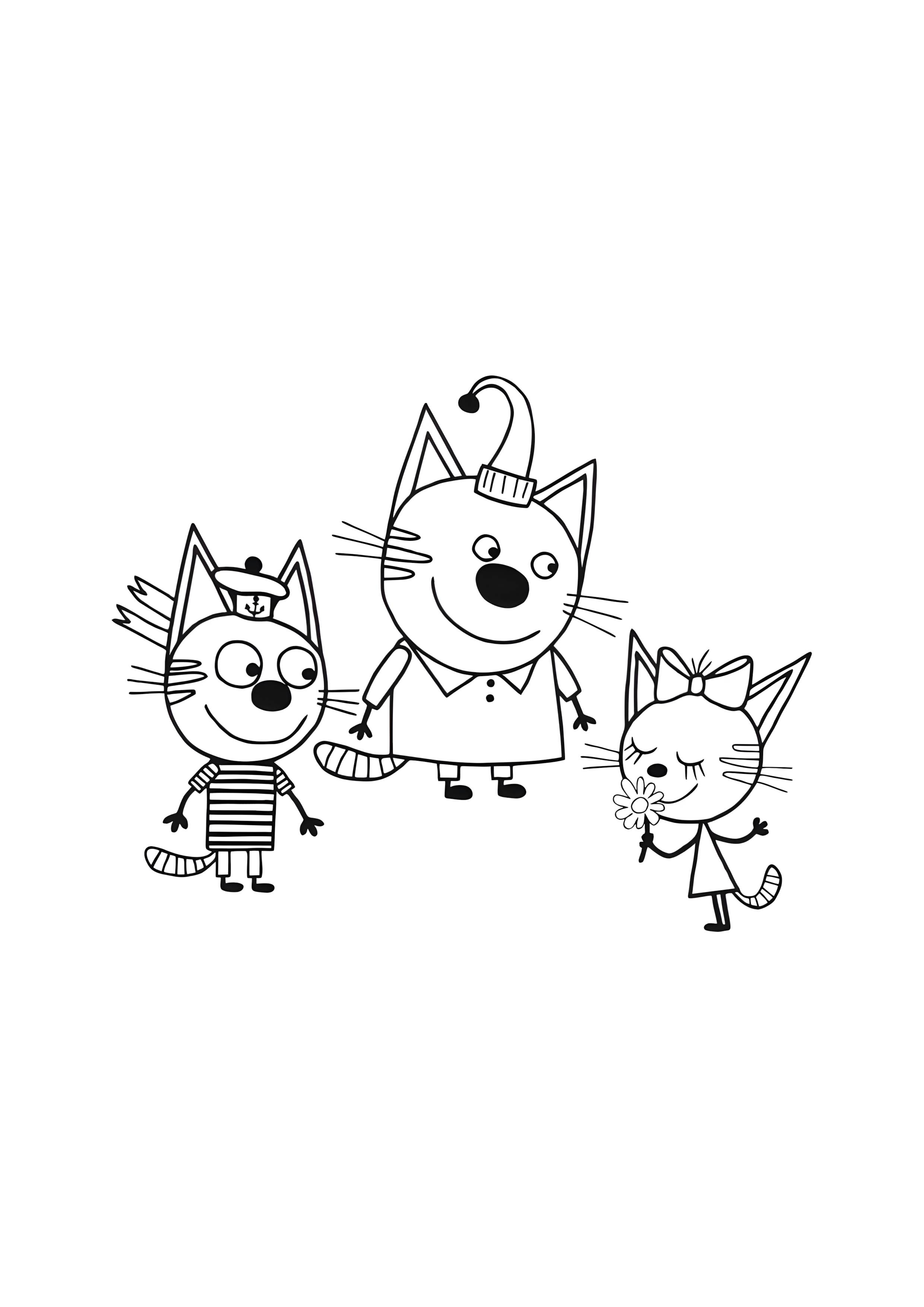 Раскраска Карамелька, Коржик и Компот