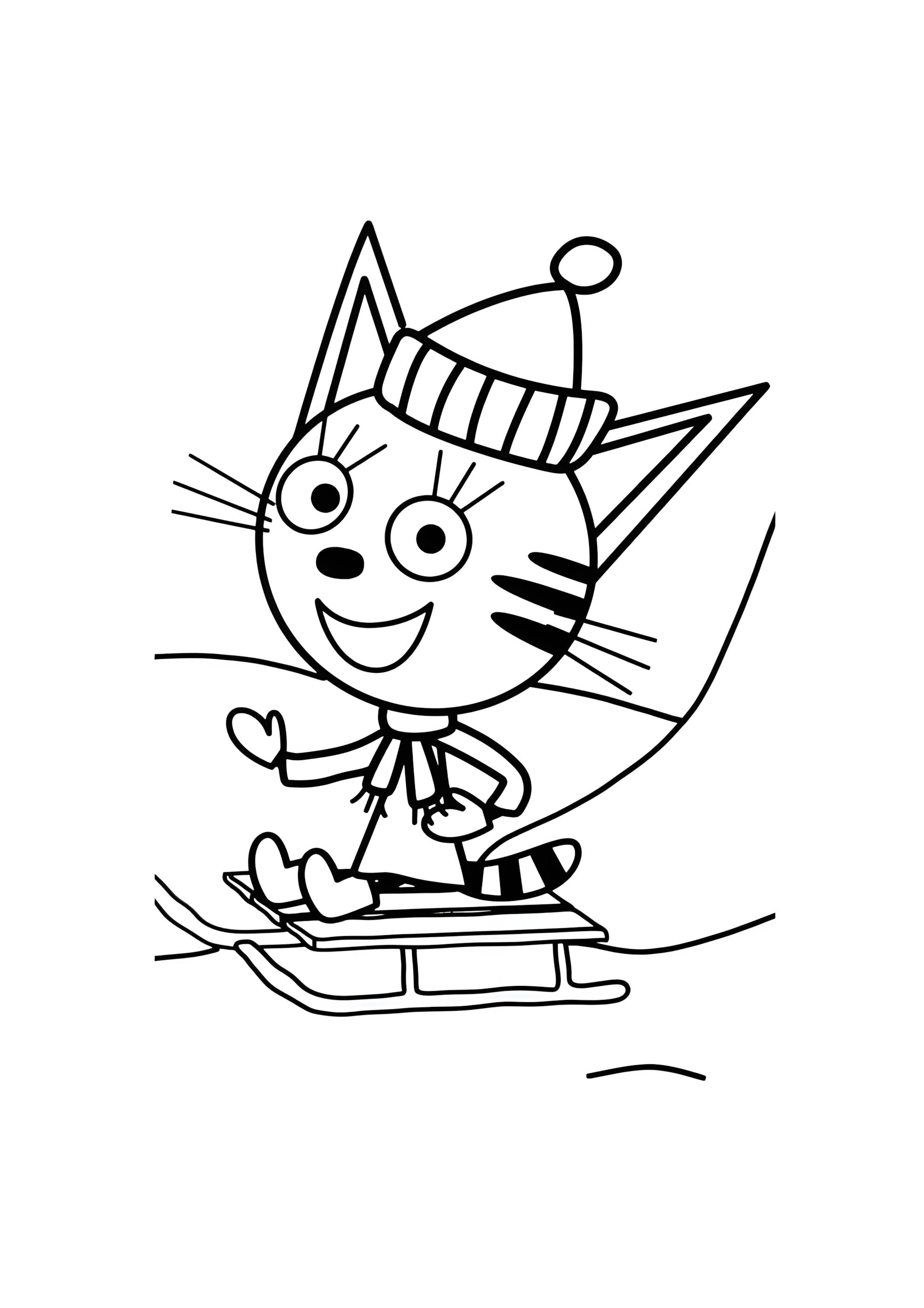 Раскраска Карамелька на санках