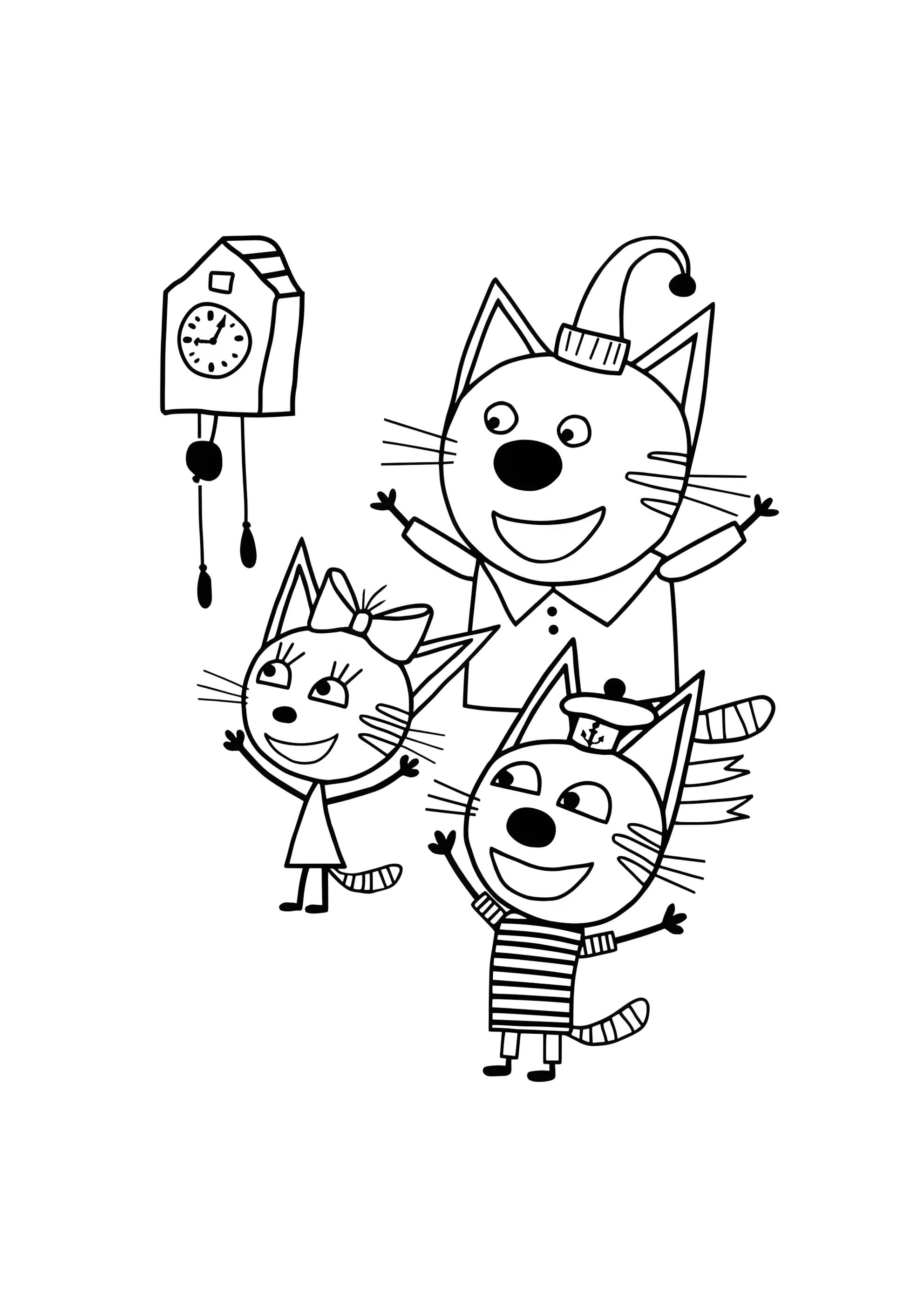 Раскраска Карамелька, папа и Компот