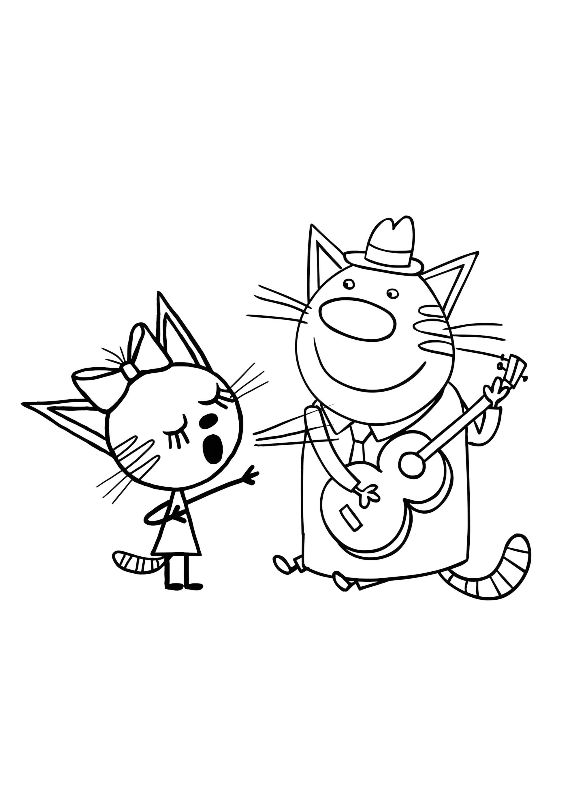 Раскраска Карамелька поет папе