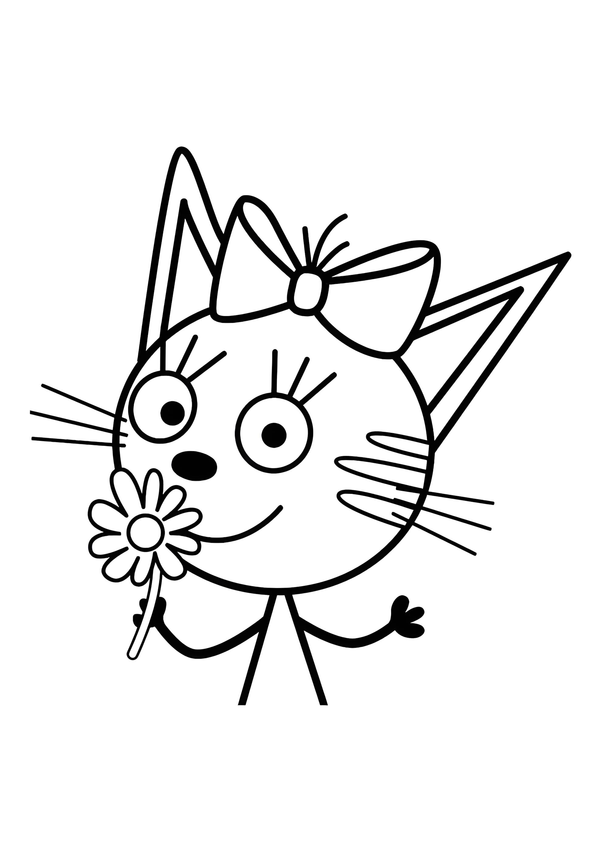 Раскраска Карамелька с цветочком