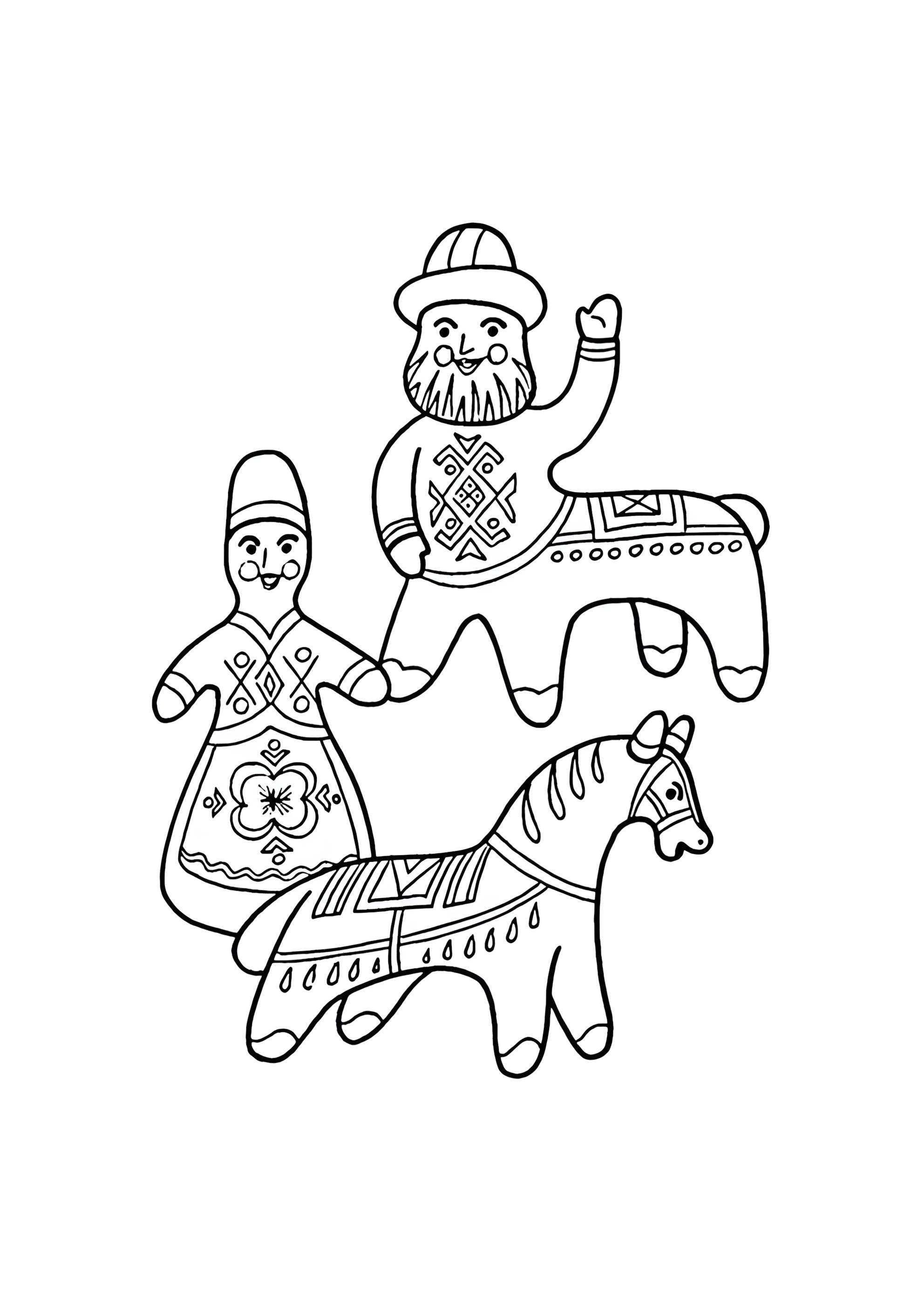 Раскраска Каргопольская игрушка