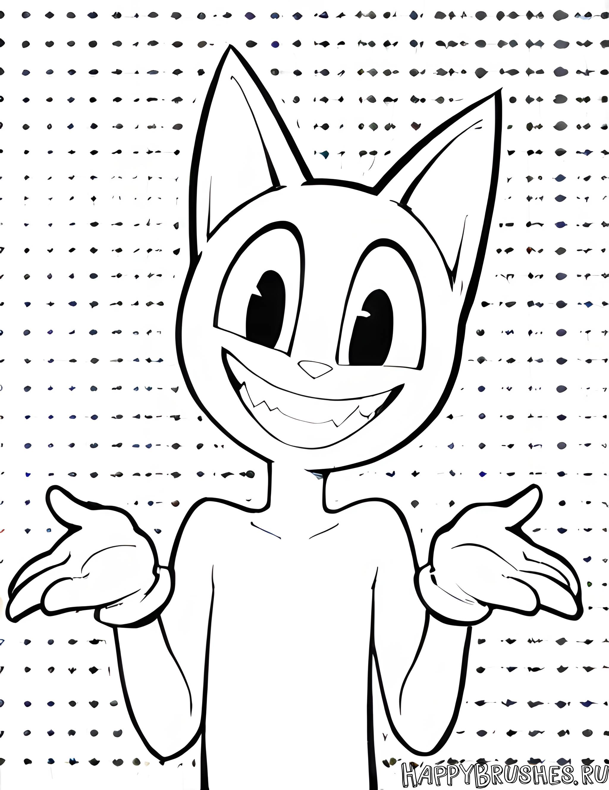 Раскраска Картун Кэт 1