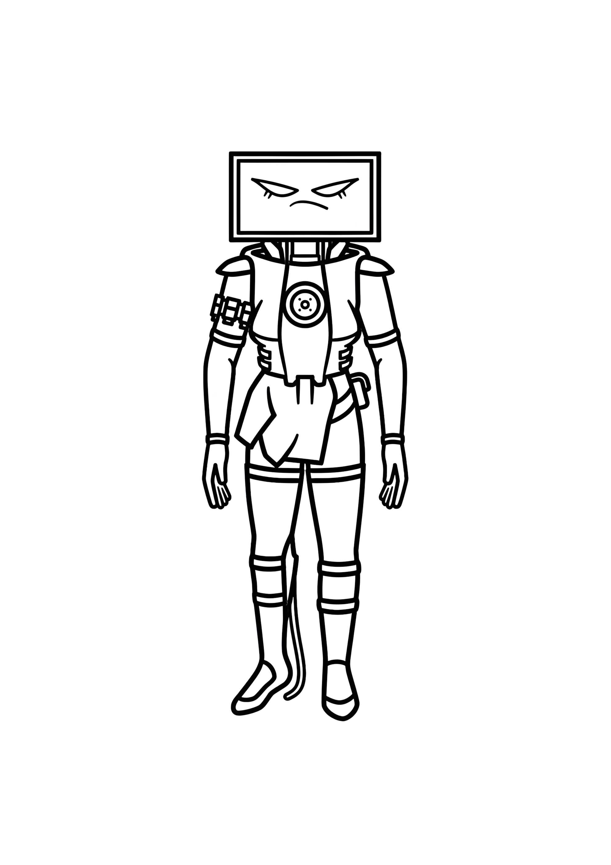 Раскраска Компьютер вумен