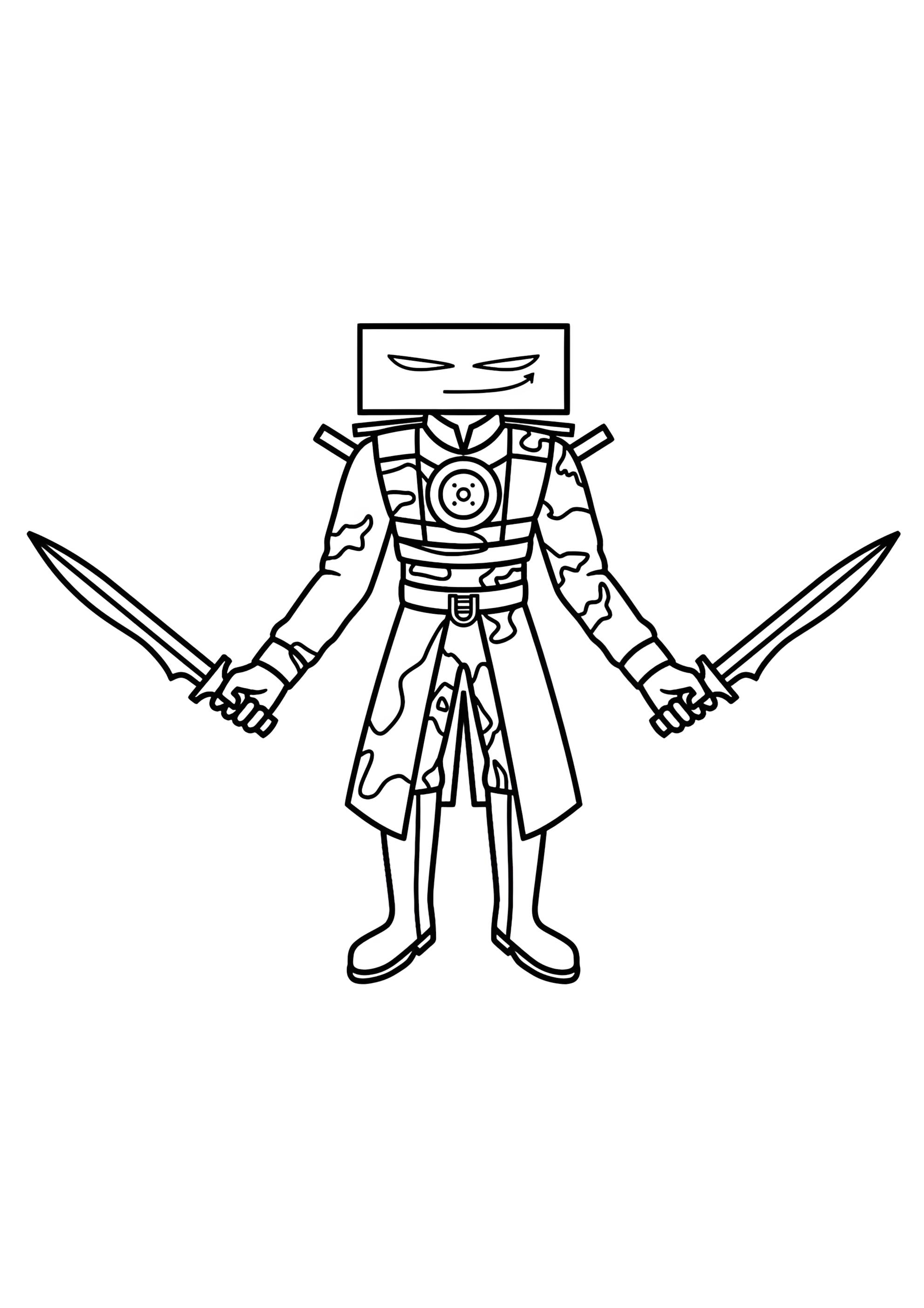 Раскраска Компьютермен Скибиди туалет