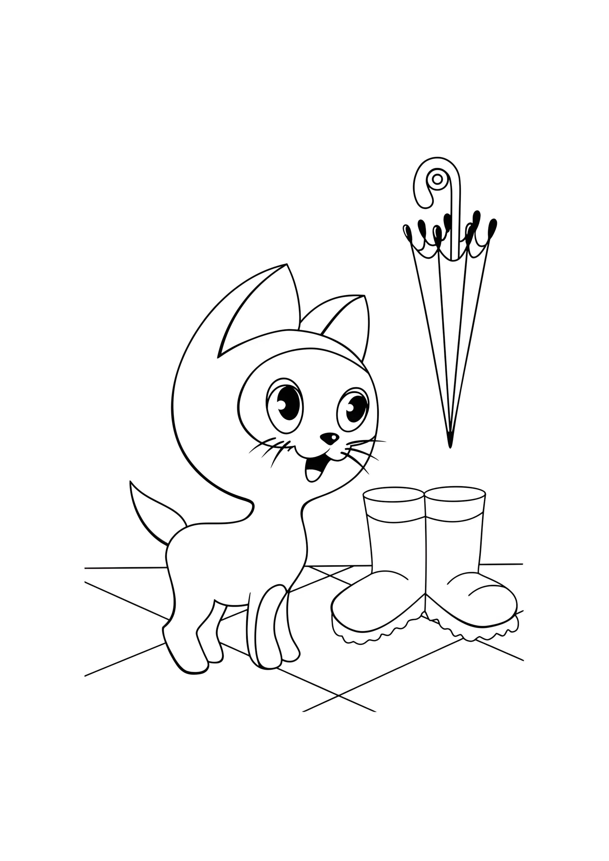 Раскраска Котенок Гав дома