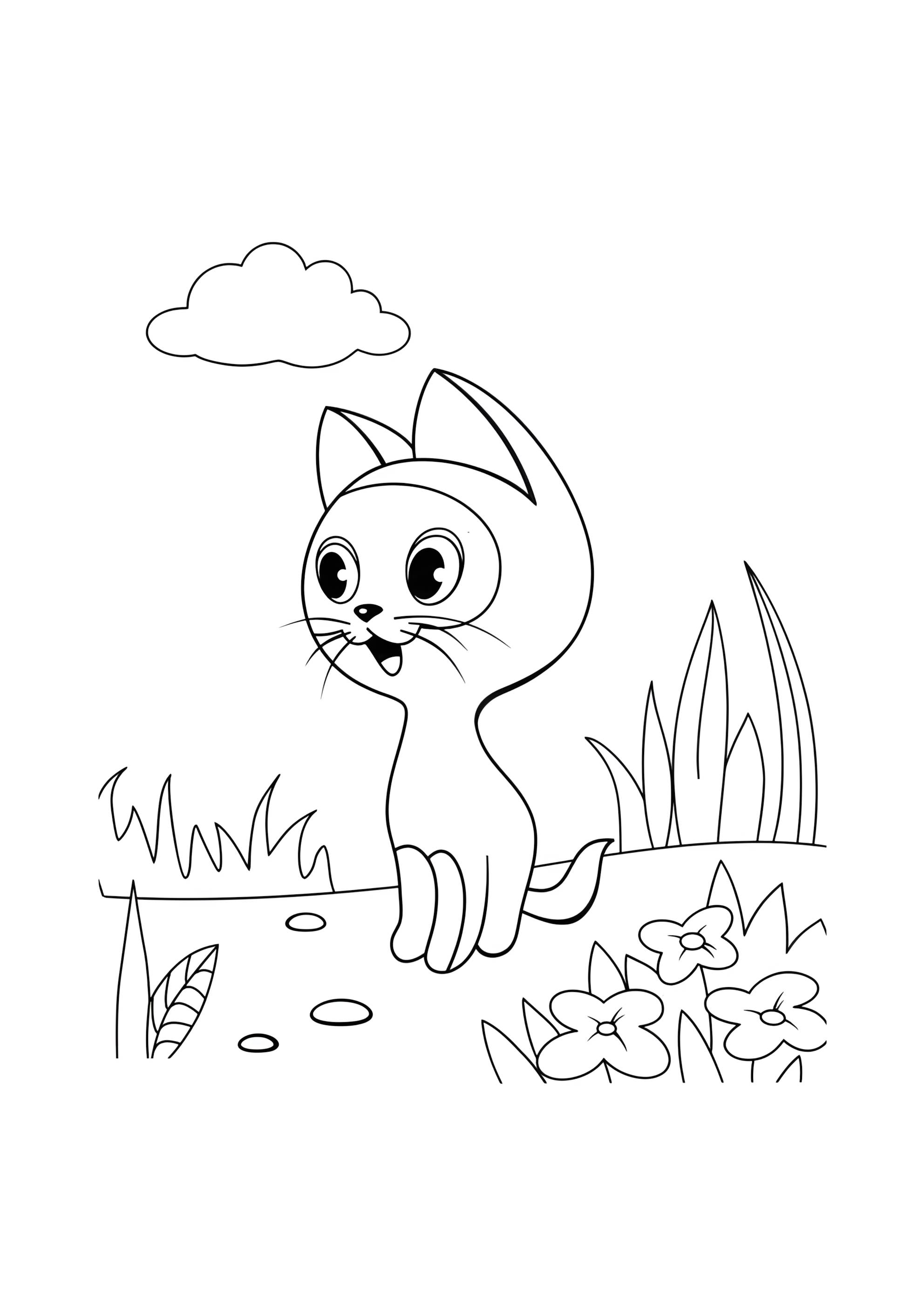 Раскраска Котенок Гав гуляет