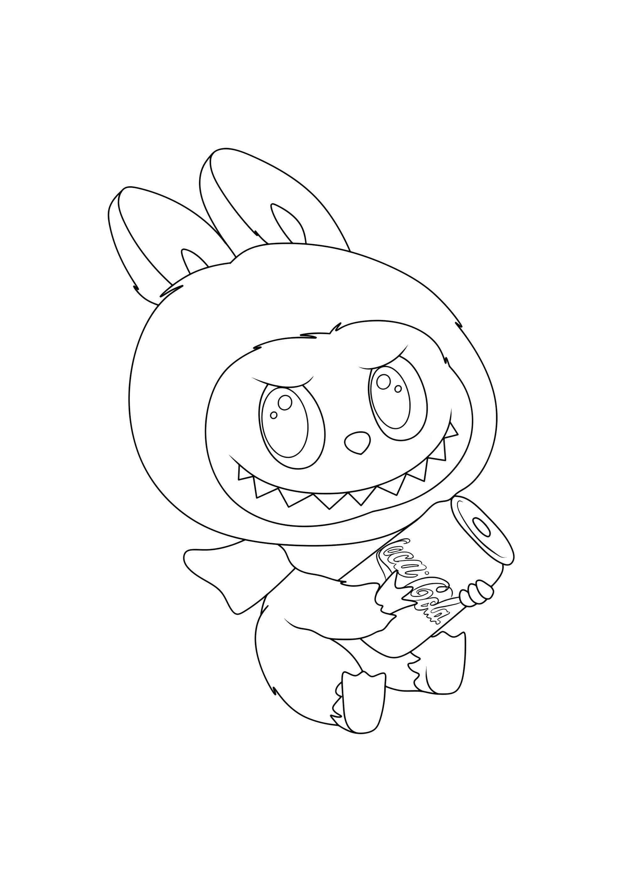 Раскраска Лабубу и кока-кола