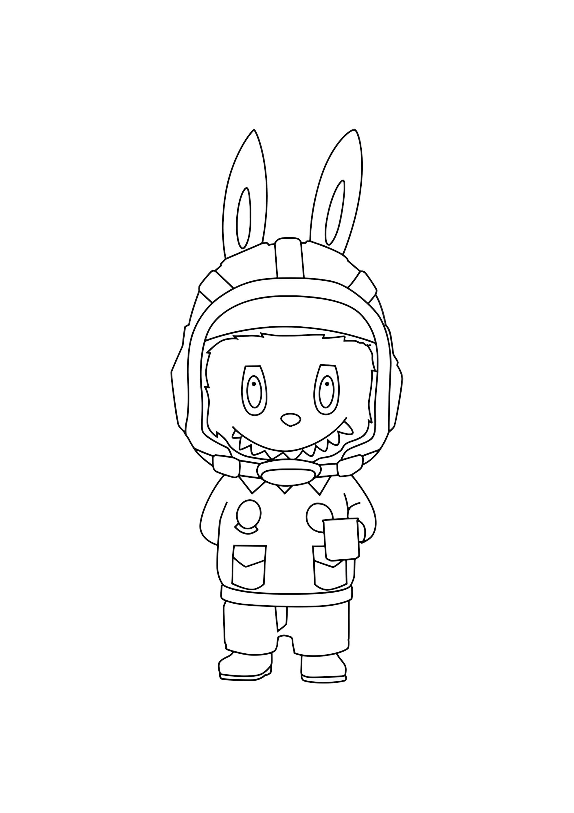 Раскраска Лабубу кролик