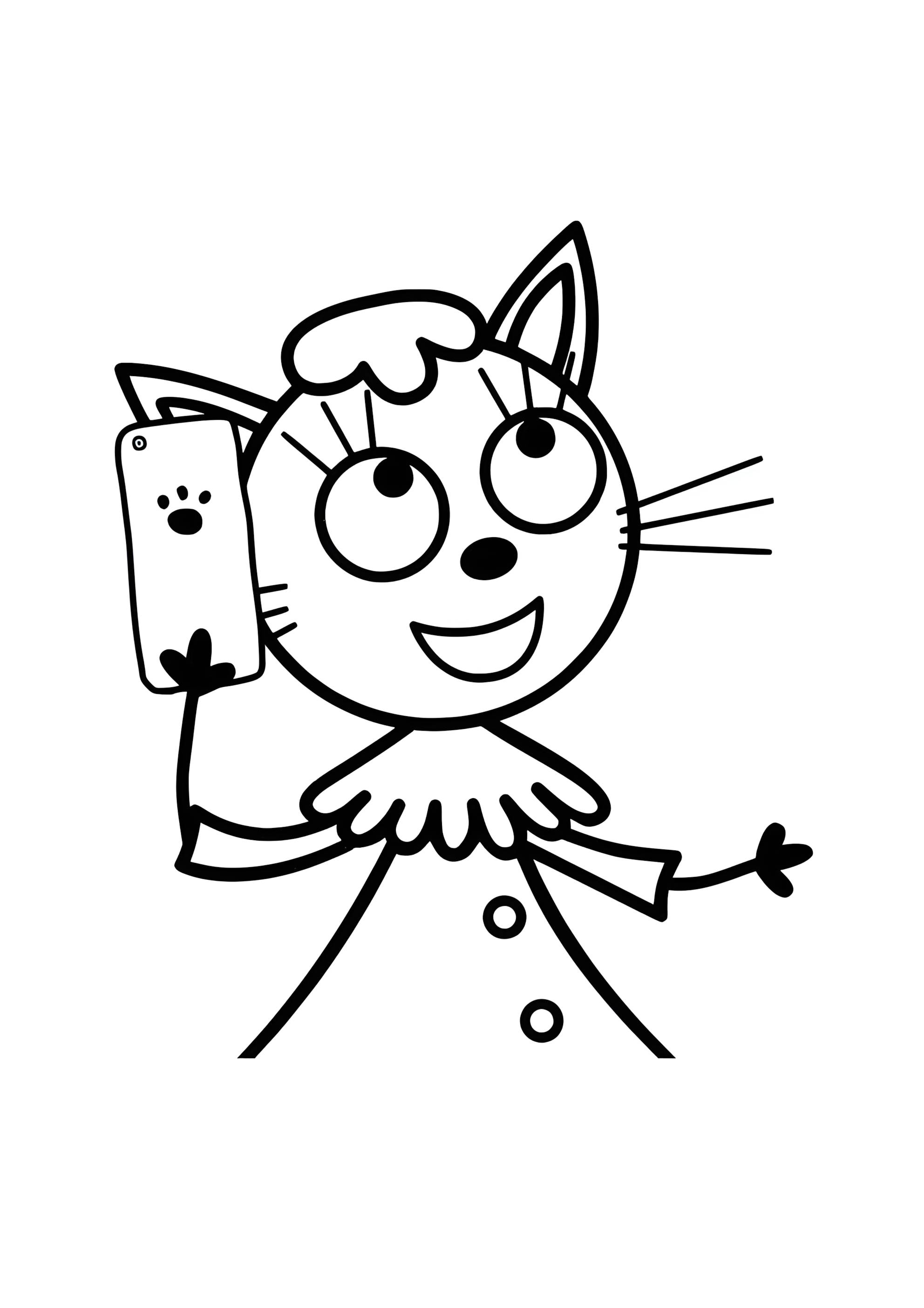 Раскраска Лапочка разговаривает по телефону