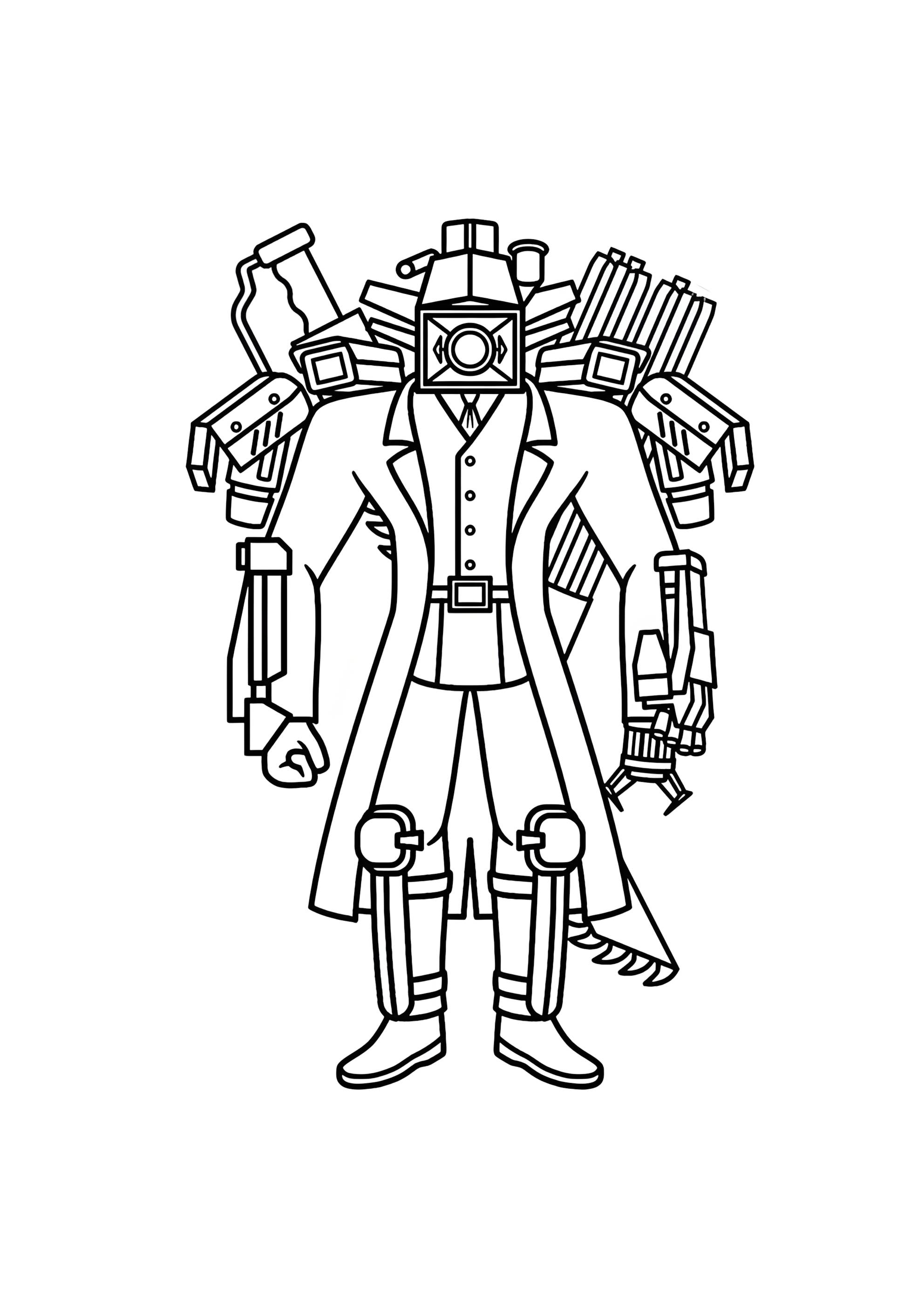 Раскраска Large камерамэн скибиди