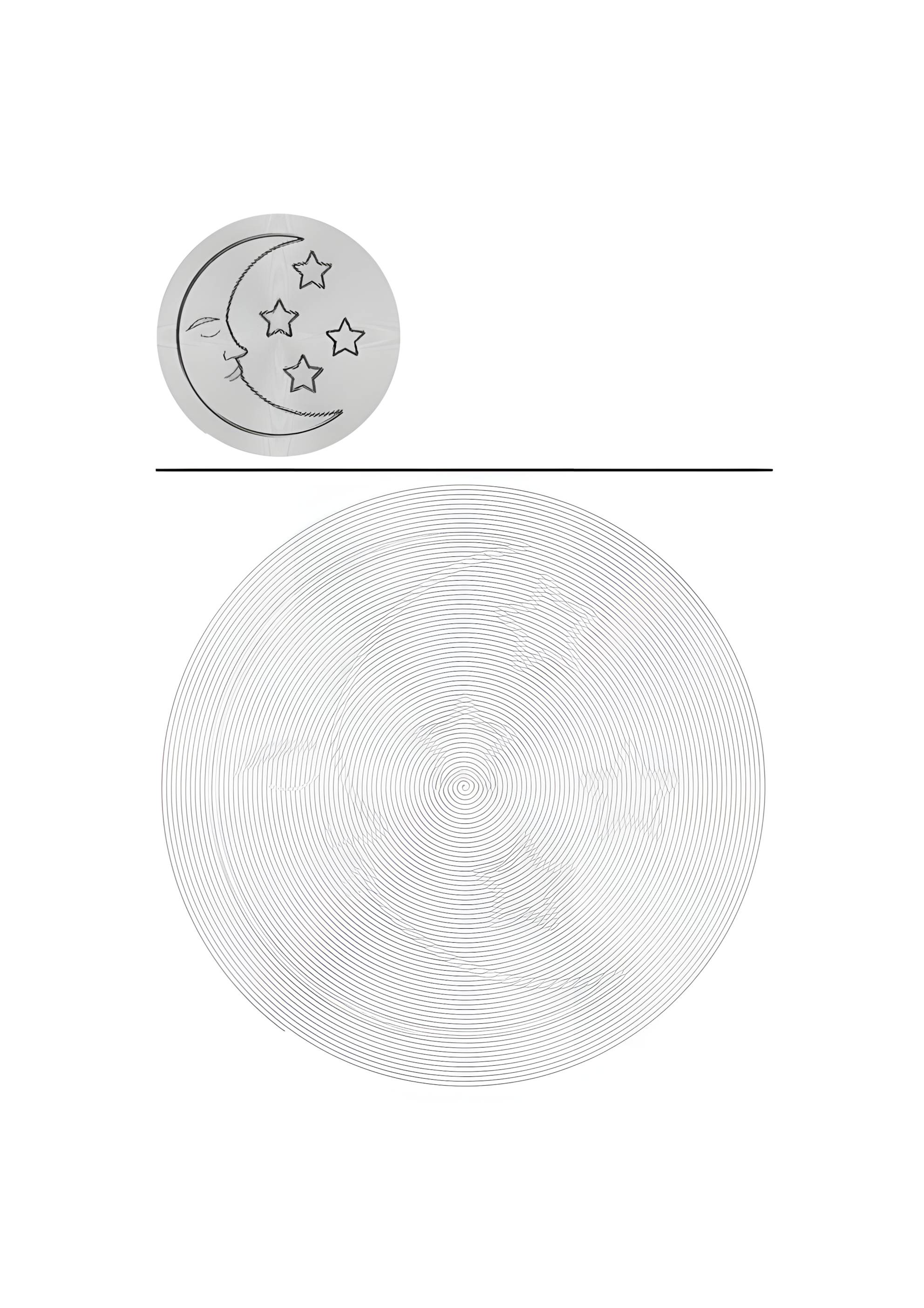 Раскраска Луна и звезды вместе