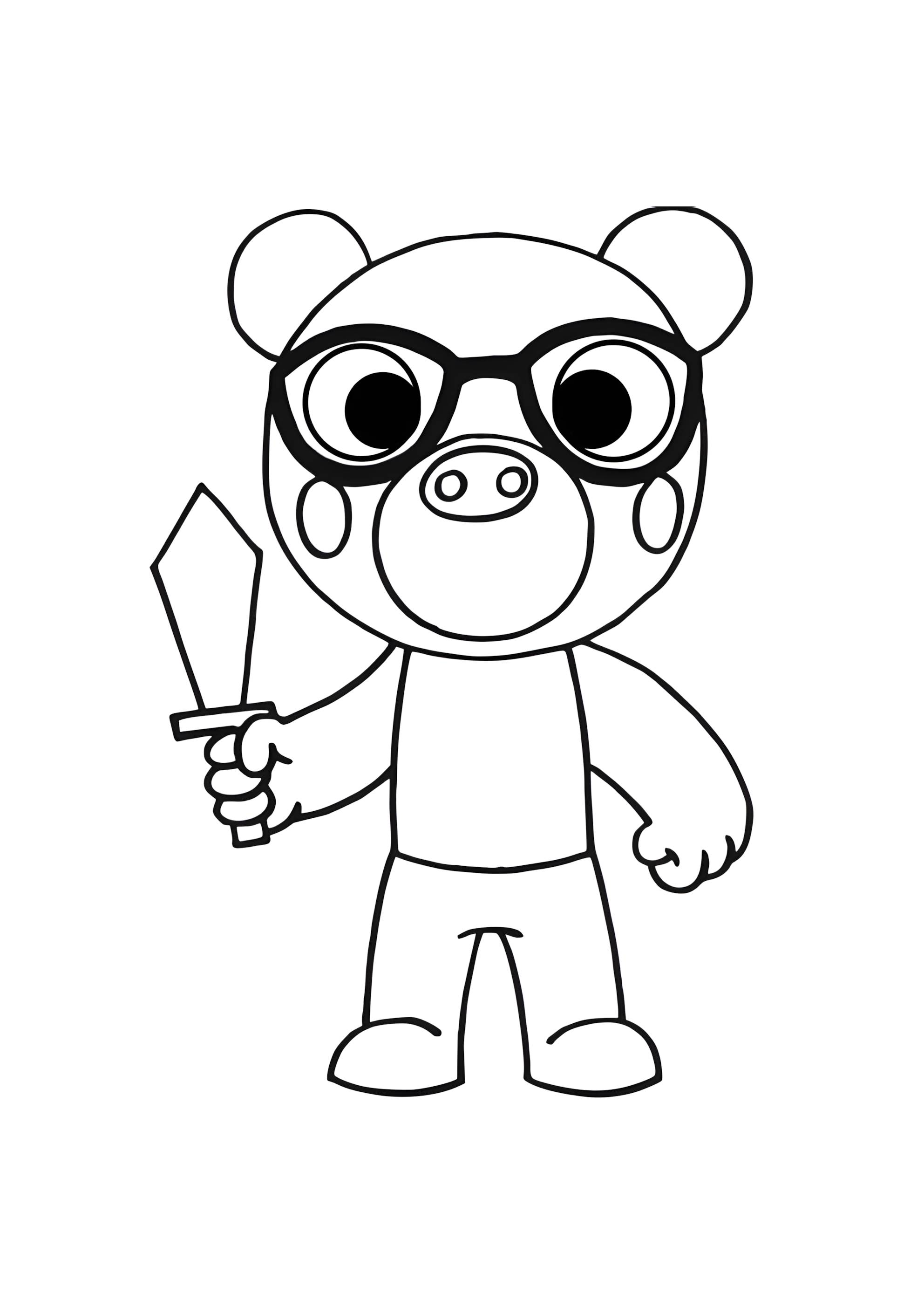 Раскраска Медведь Пигги