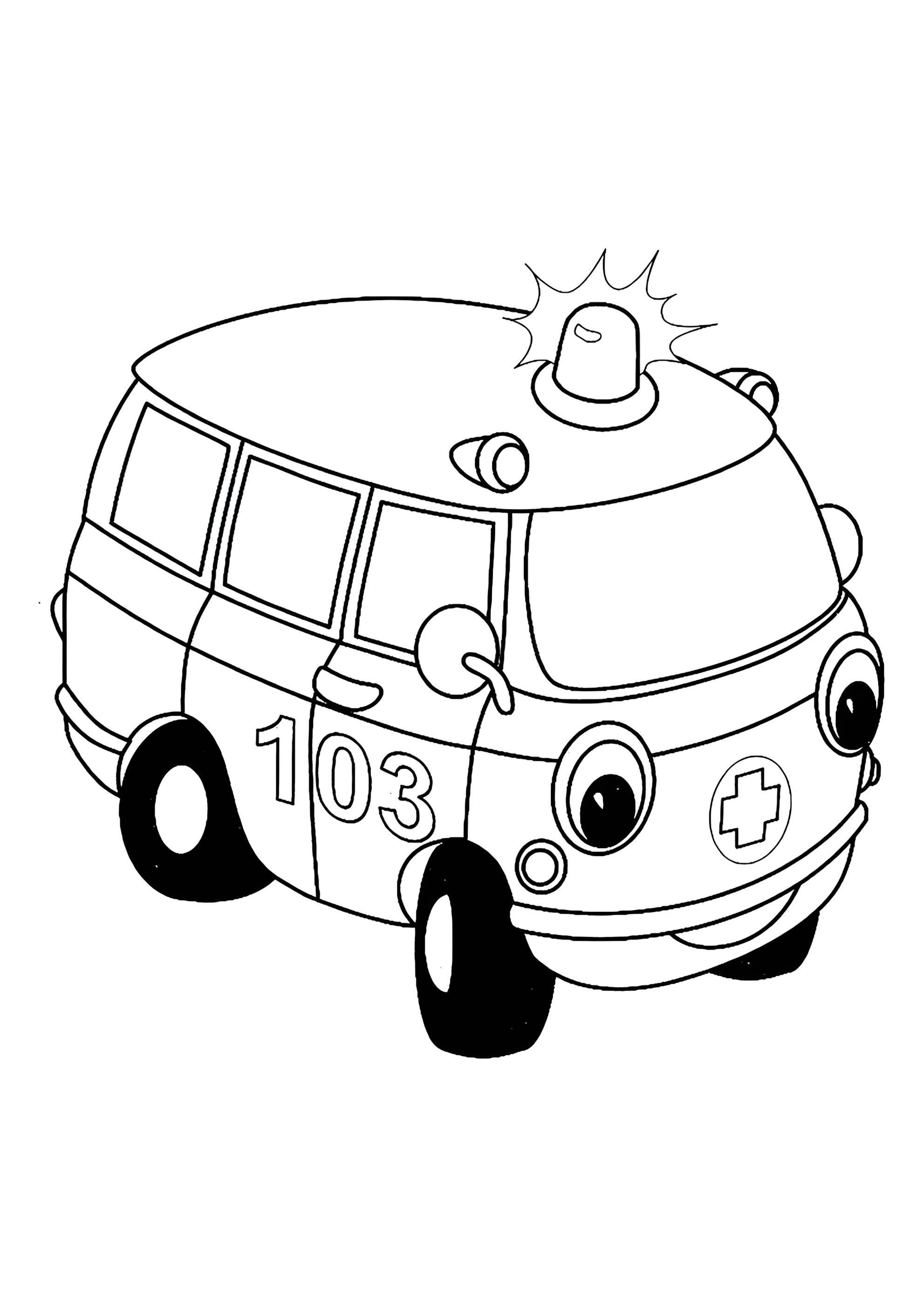 Раскраска Милая скорая помощь 103