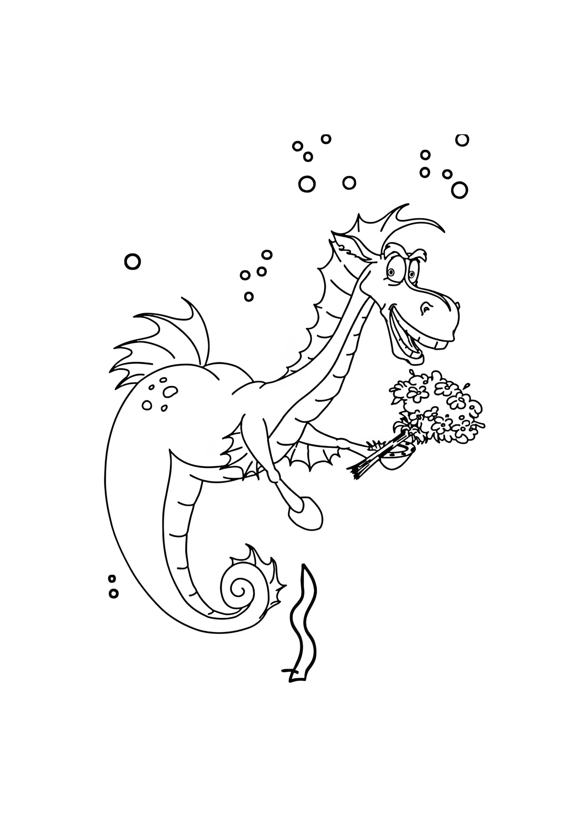 Раскраска Морской конь Юлий